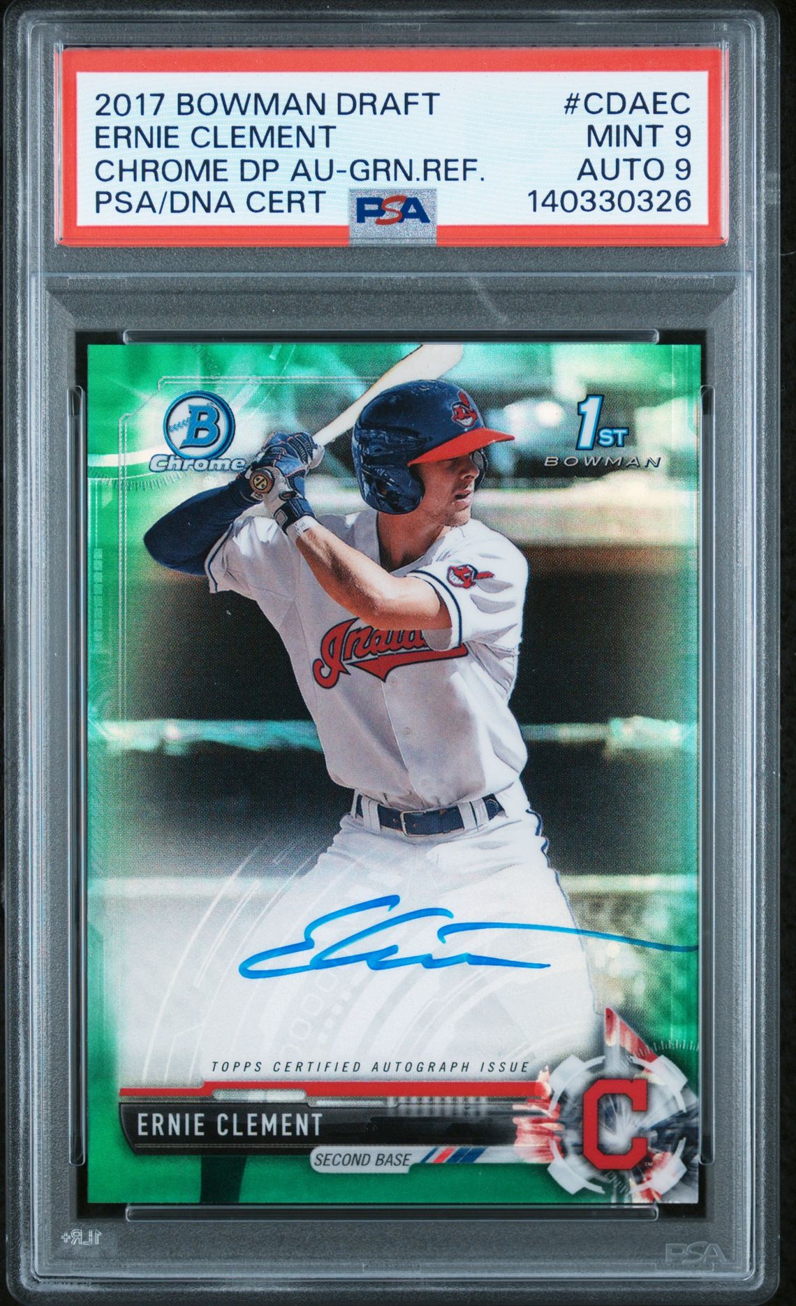 2017 Bowman BOWMAN DRAFT CHROME DRAFT PICKS AUTOGRAPHS CHROME DP AU-GRN.REF. #CDAEC Ernie Clement front