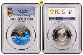 2023 50C Humpback Whale Colorized Antarctic Territory MS69