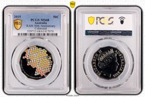 2015 50C RAM 50th Anniversary Colorized MS68
