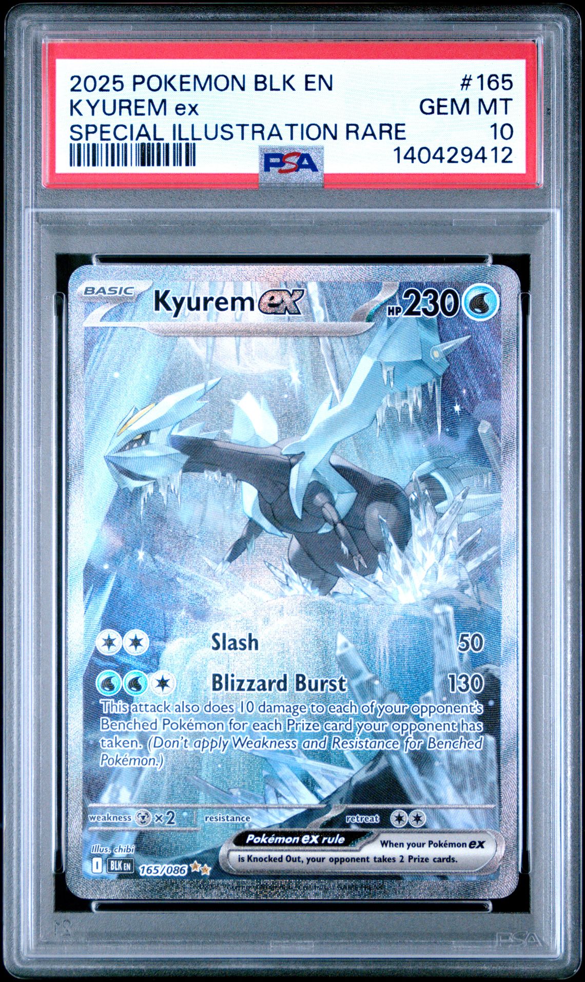 2025 Pokemon Blk En-Black Bolt Kyurem Ex #165 (Special Illustration Rare) Gem Mt 10 front