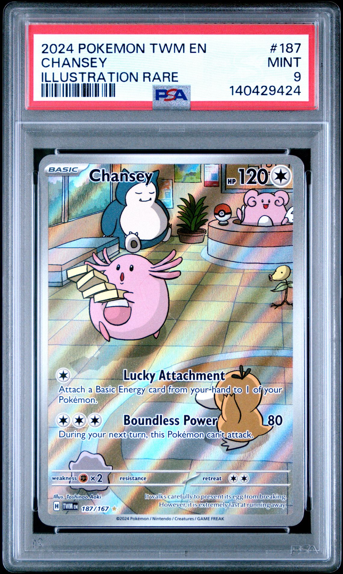2024 Pokemon Twm En-Twilight Masquerade Chansey #187 (Illustration Rare) Mint 9 front