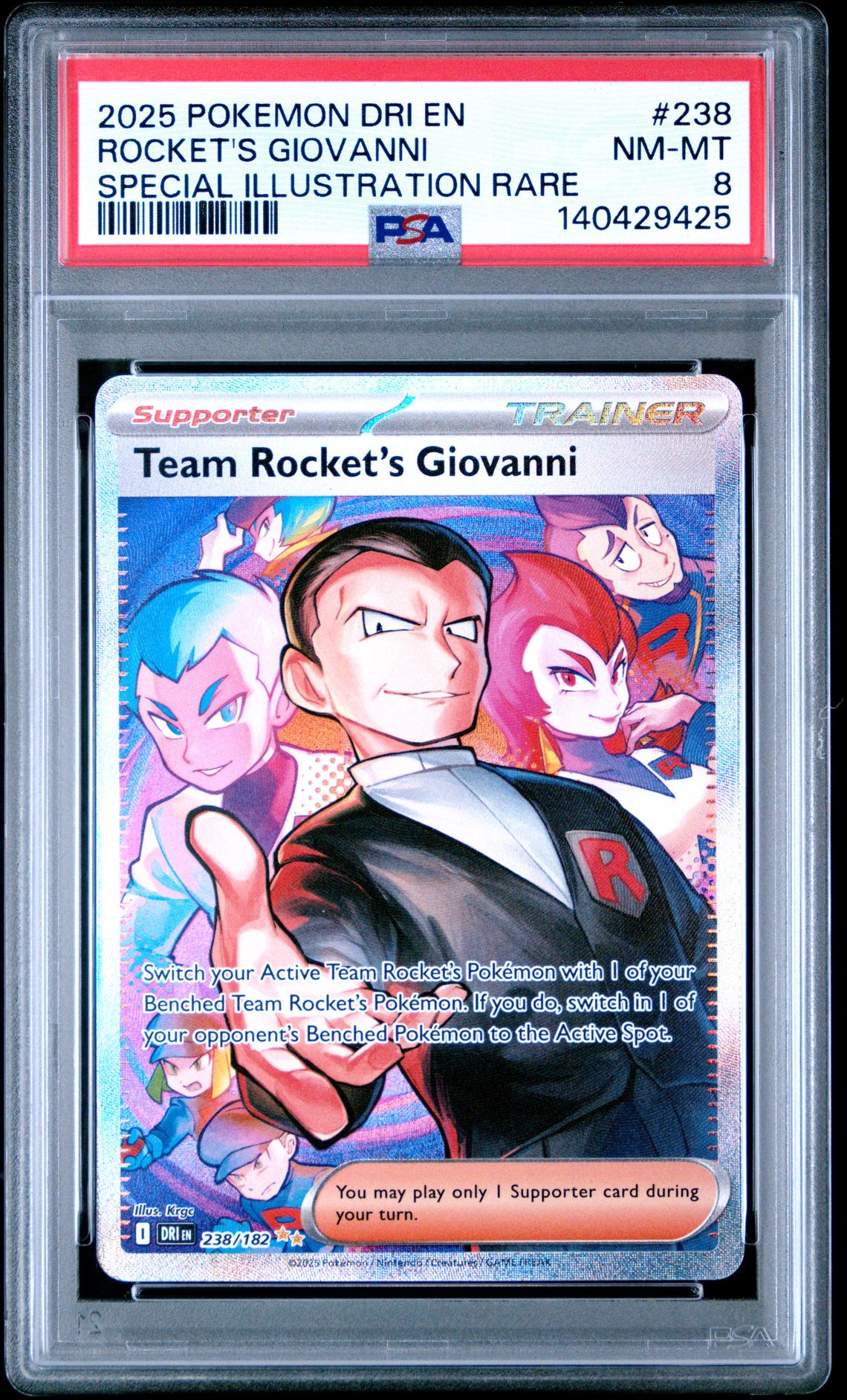 2025 Pokemon Dri En-Destined Rivals Rocket's Giovanni #238 (Special Illustration Rare) Nm-Mt 8 front