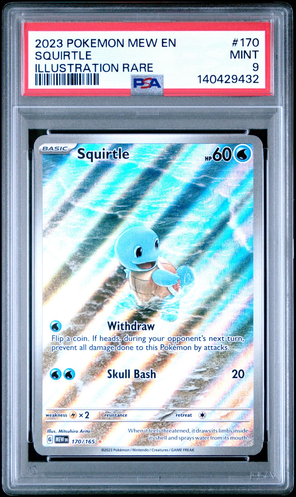 2023 Pokemon Mew En-151 Squirtle #170 (Illustration Rare) Mint 9 front