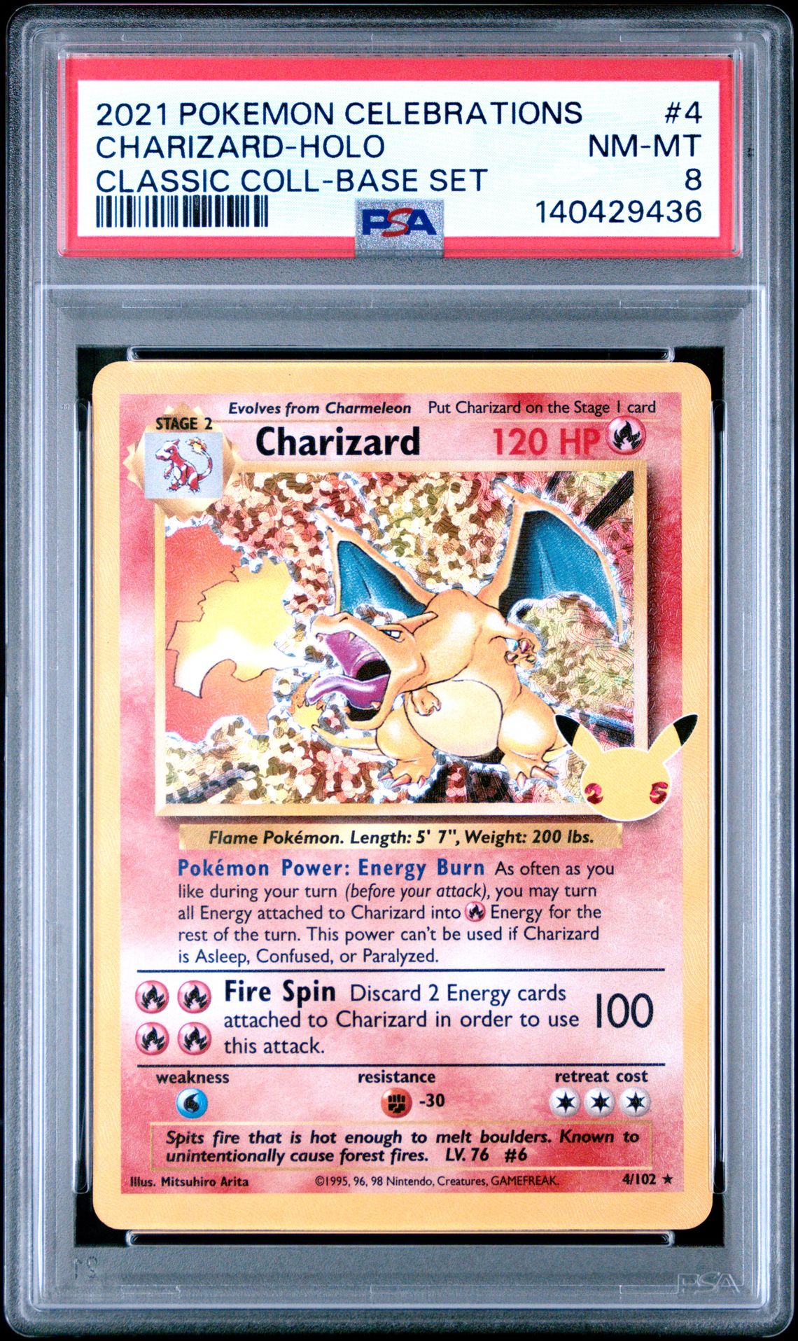 2021 Pokemon Celebrations Classic Collection Charizard-Holo #4 (Classic Coll-Base Set) Nm-Mt 8 front