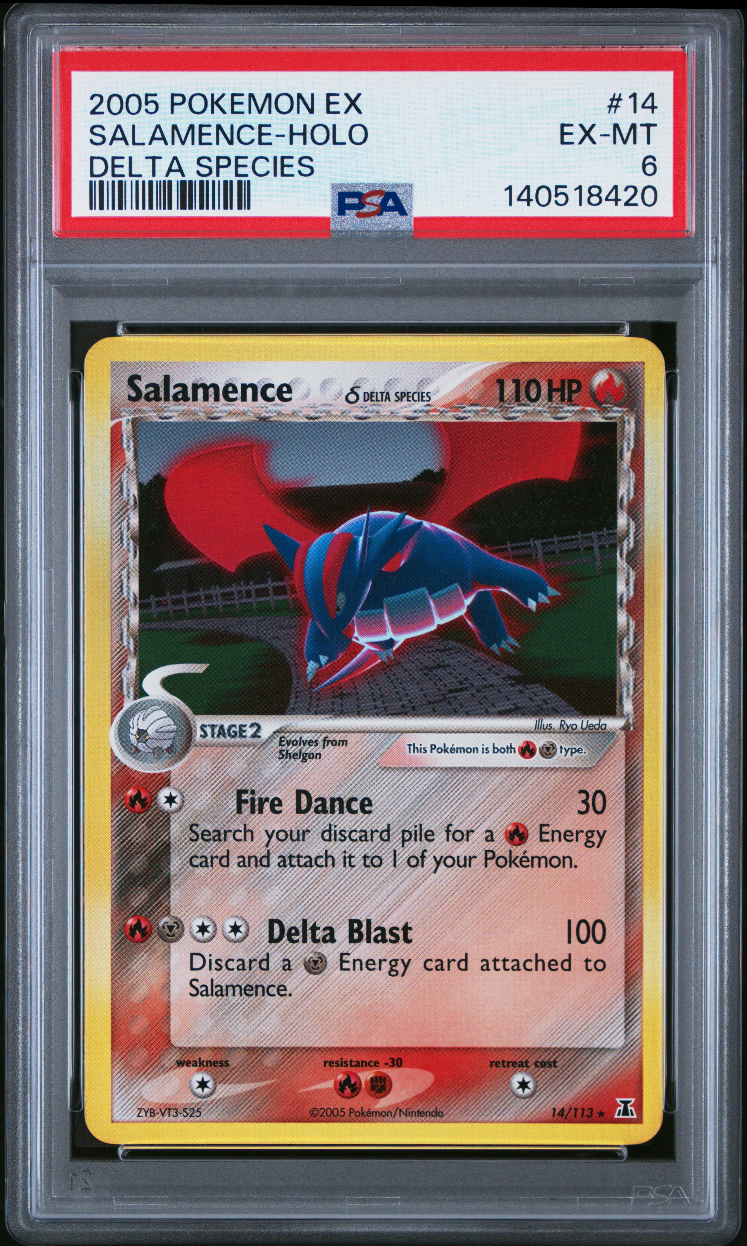 2005 #14 Salamence-Holo PSA 6 EX Delta Species Pokemon