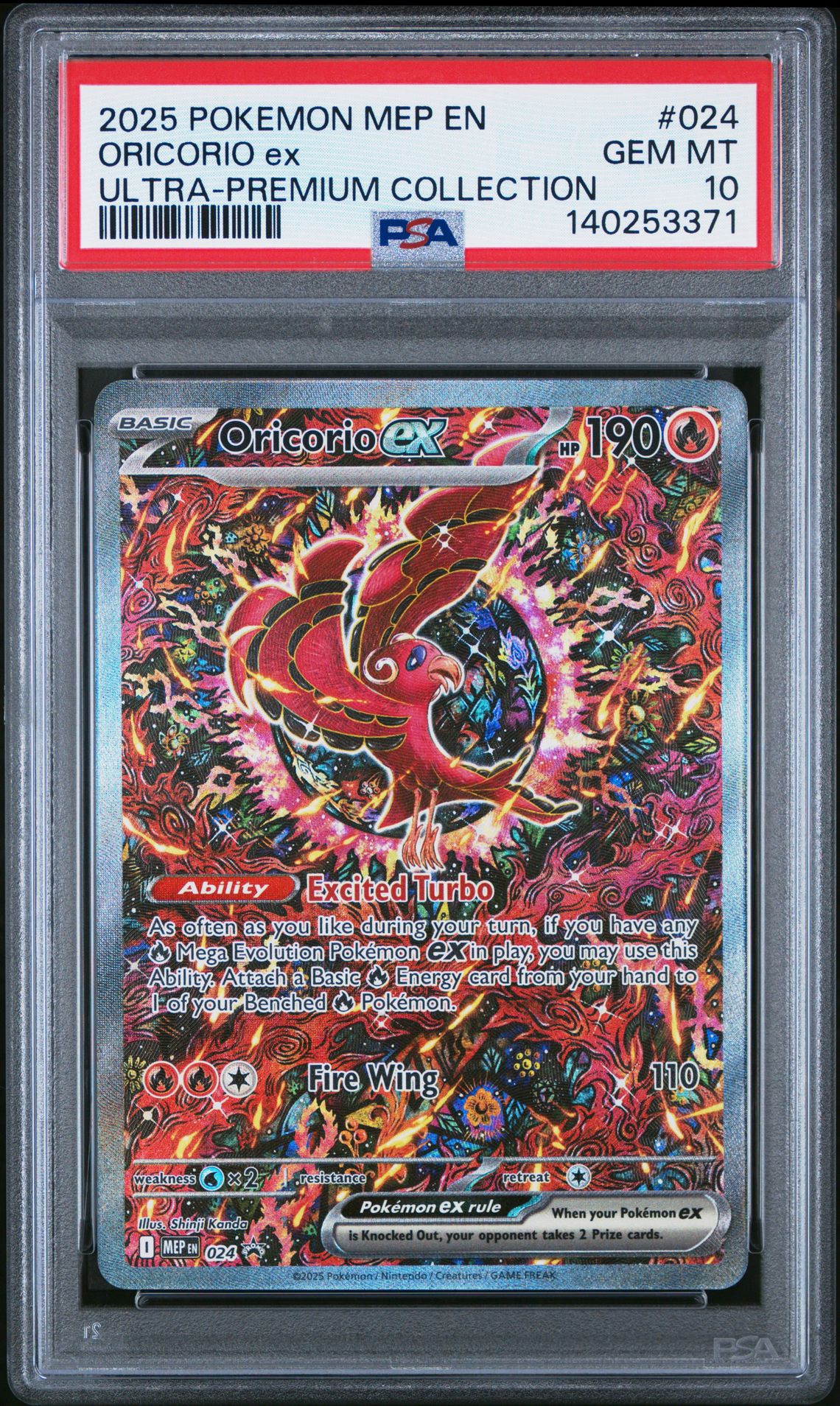 2025 Pokemon Mep En-Me Black Star Promo Oricorio Ex #024 (Ultra-Premium Collection) Gem Mt 10 front