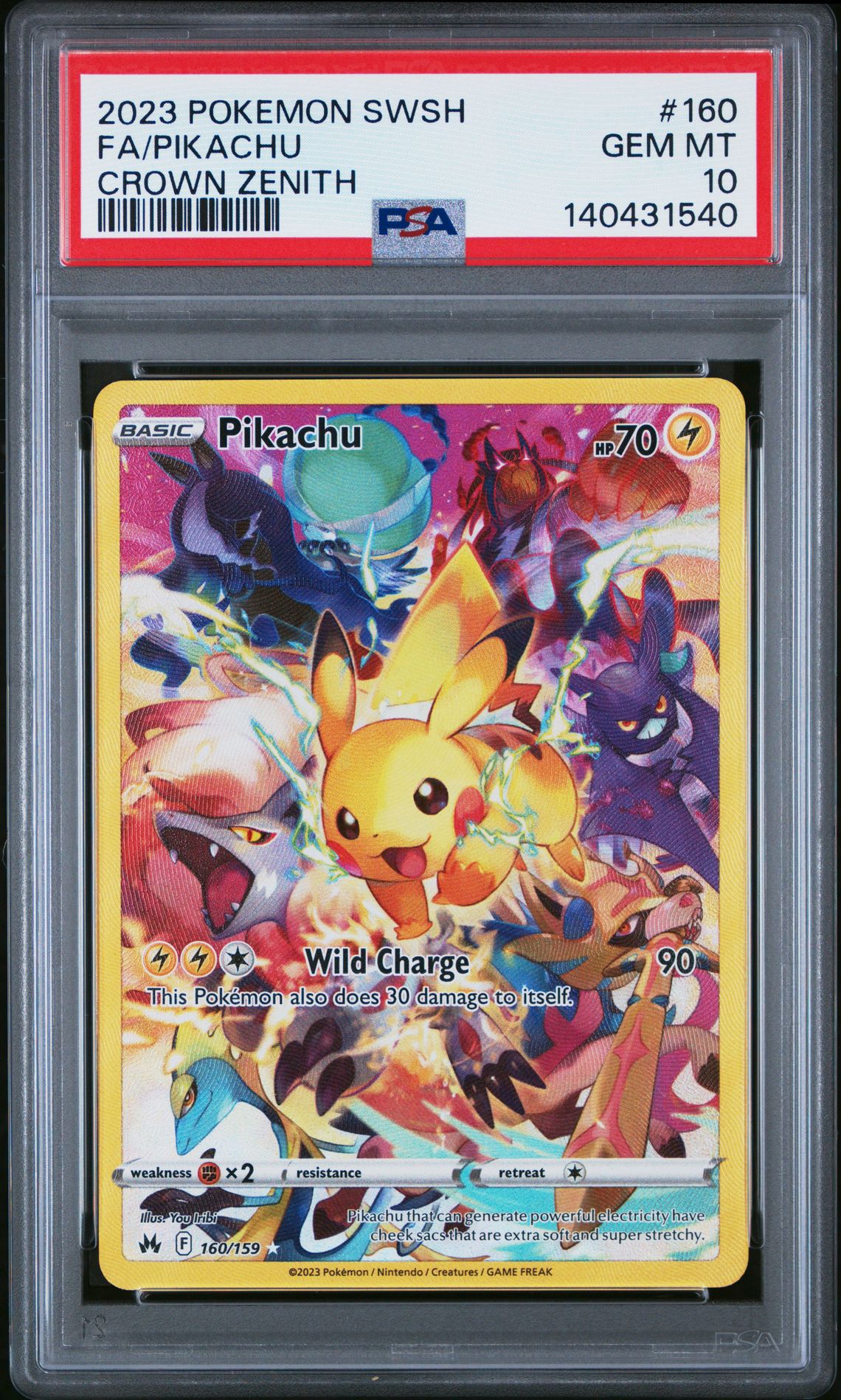 2023 Pokemon Sword And Shield Crown Zenith Fa/Pikachu #160 (Crown Zenith) Gem Mt 10 front