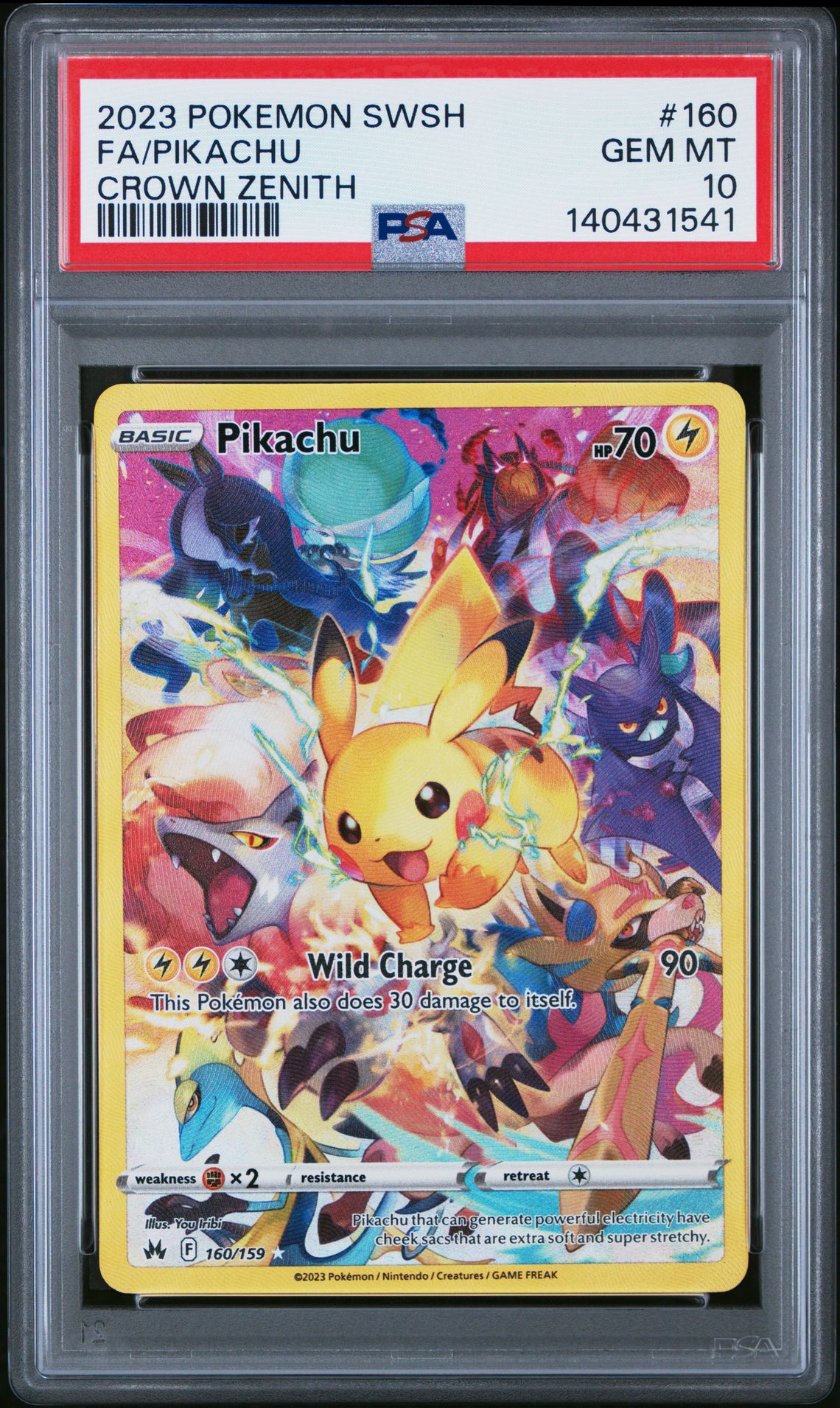 2023 Pokemon Sword And Shield Crown Zenith Fa/Pikachu #160 (Crown Zenith) Gem Mt 10 front