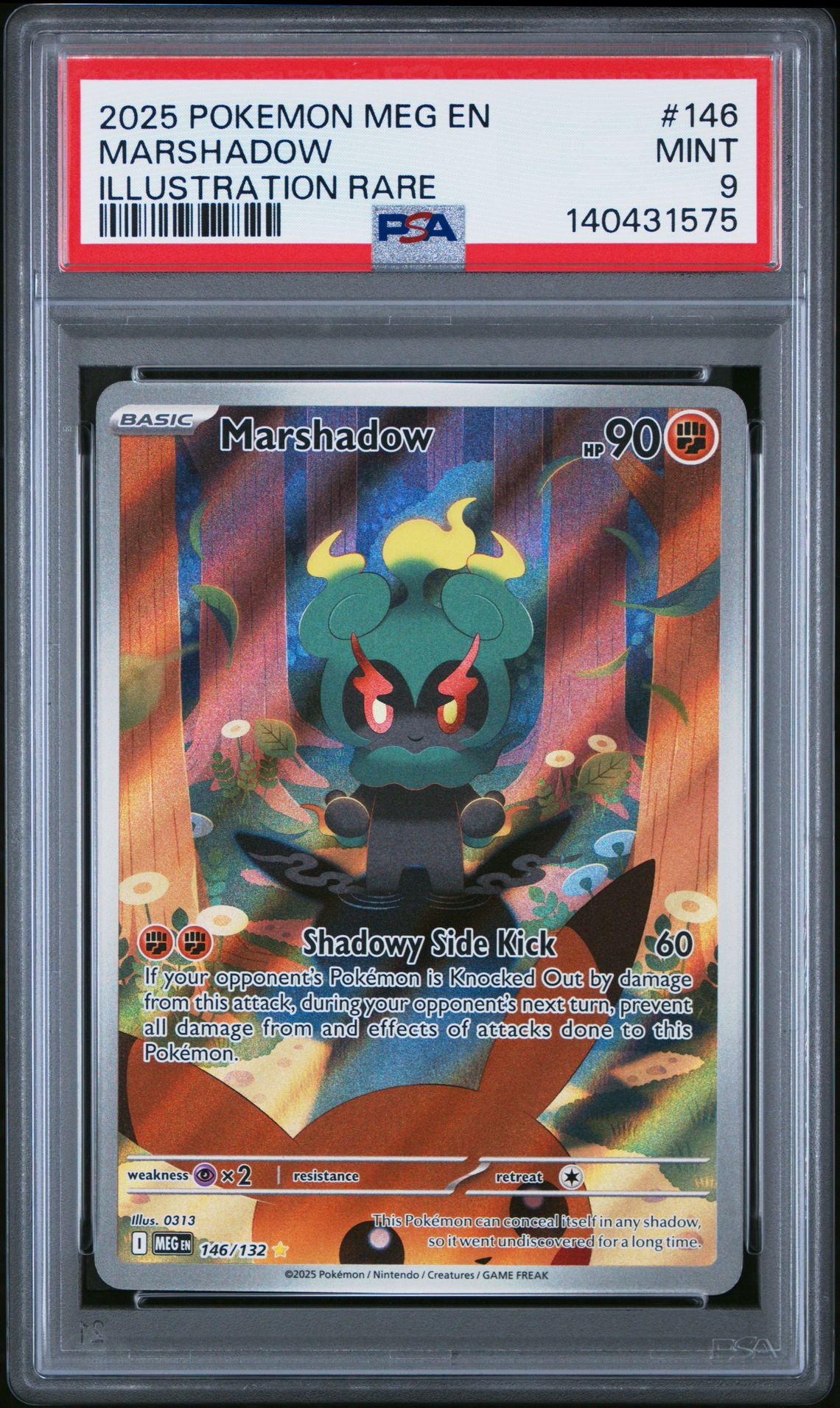 2025 Pokemon Meg En-Mega Evolution Marshadow #146 (Illustration Rare) Mint 9 front