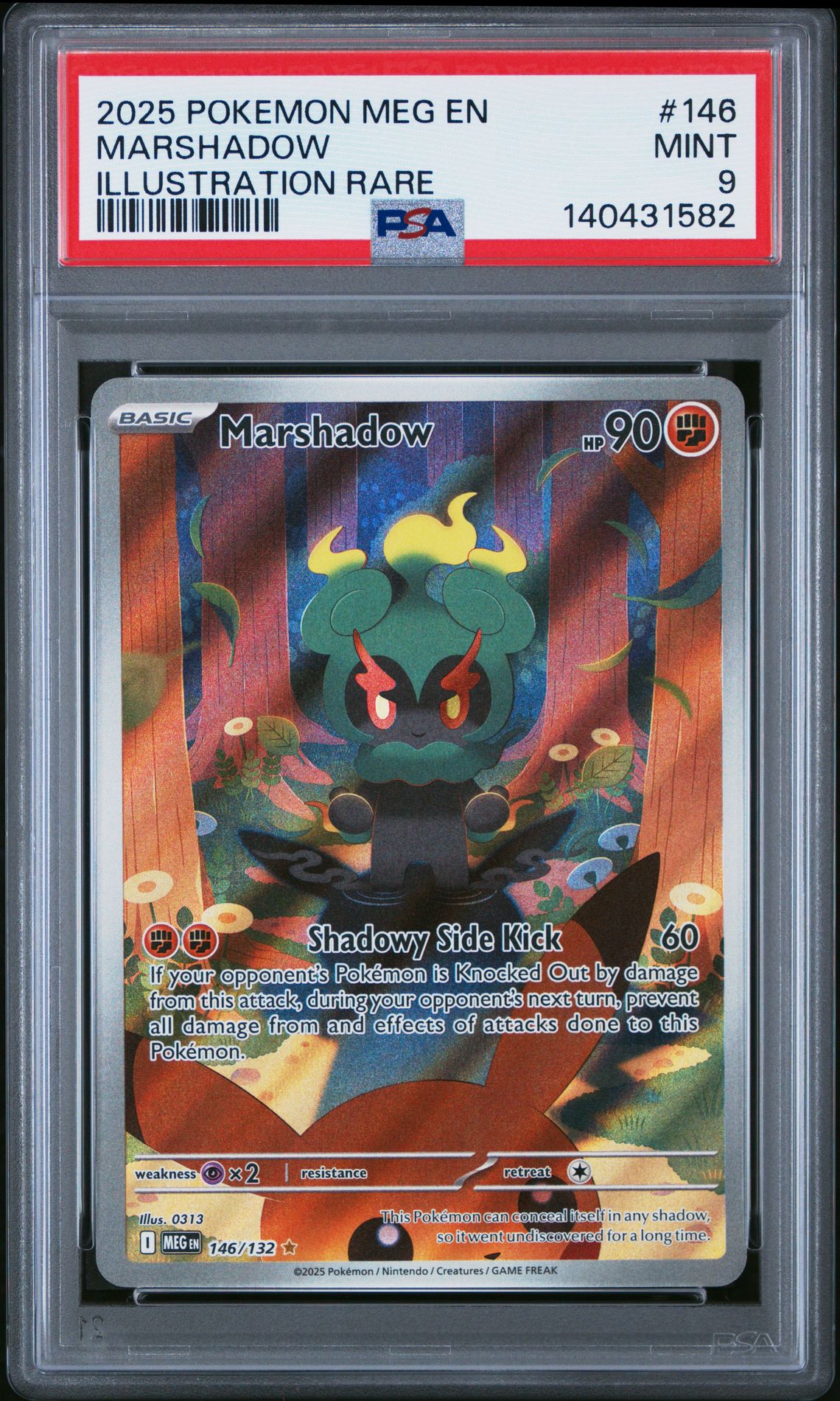 2025 Pokemon Meg En-Mega Evolution Marshadow #146 (Illustration Rare) Mint 9 front