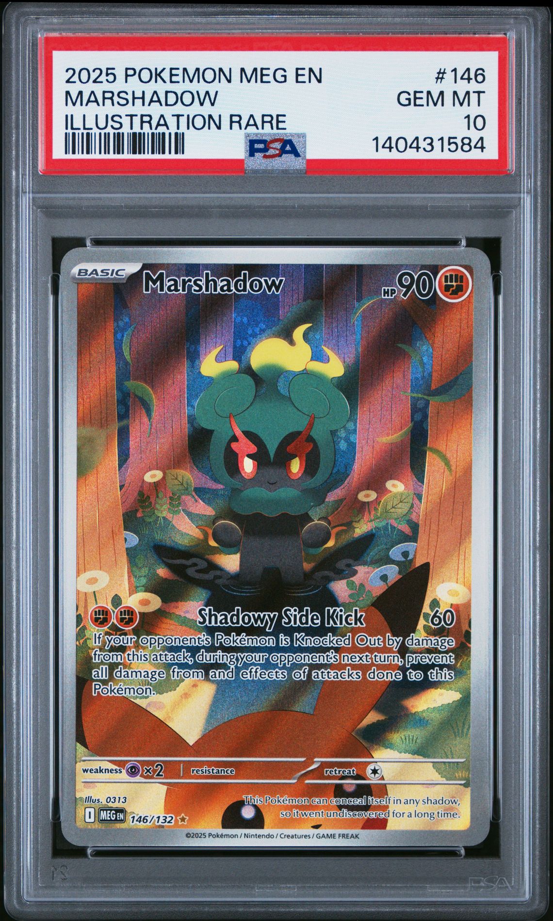 2025 Pokemon Meg En-Mega Evolution Marshadow #146 (Illustration Rare) Gem Mt 10 front