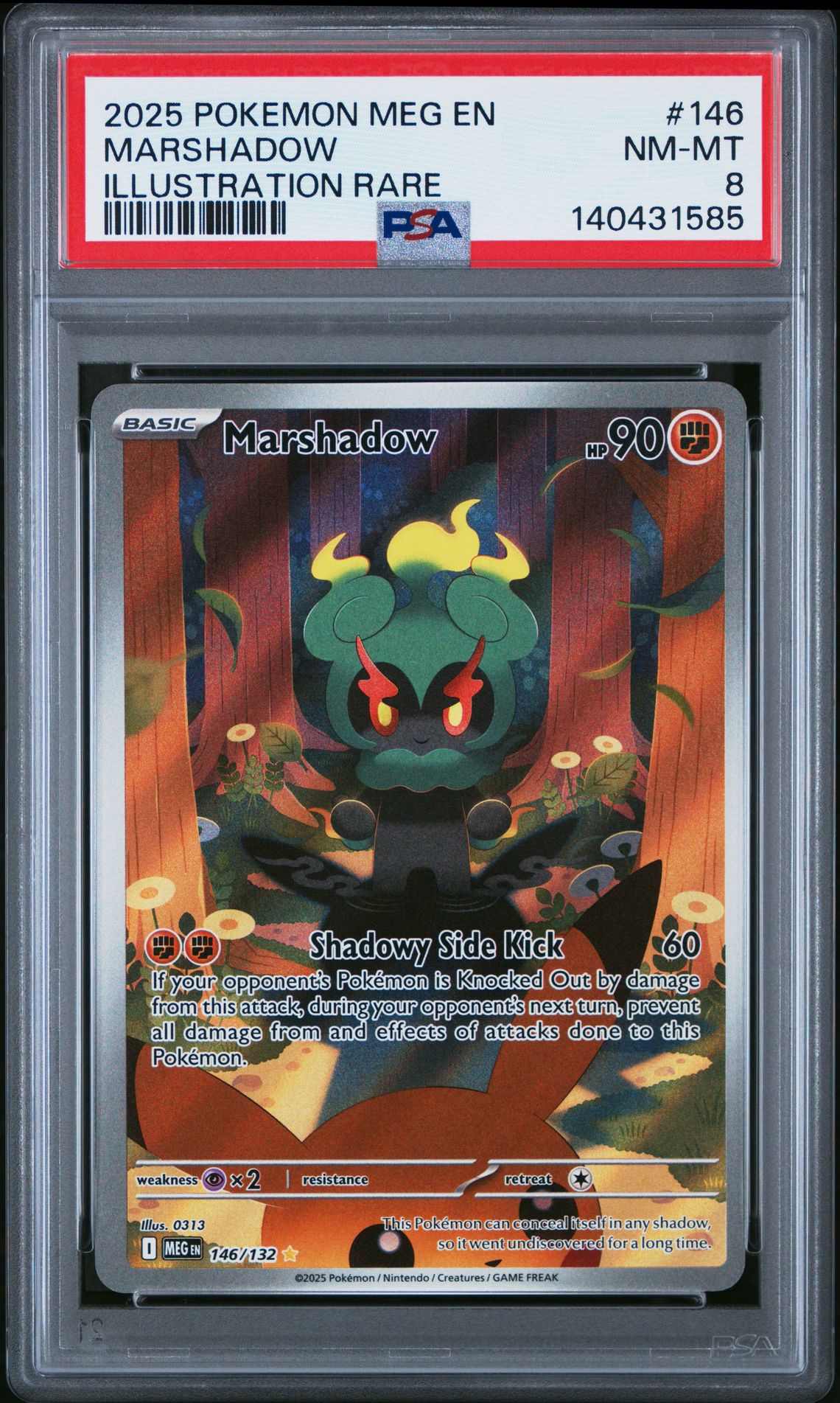 2025 Pokemon Meg En-Mega Evolution Marshadow #146 (Illustration Rare) Nm-Mt 8 front