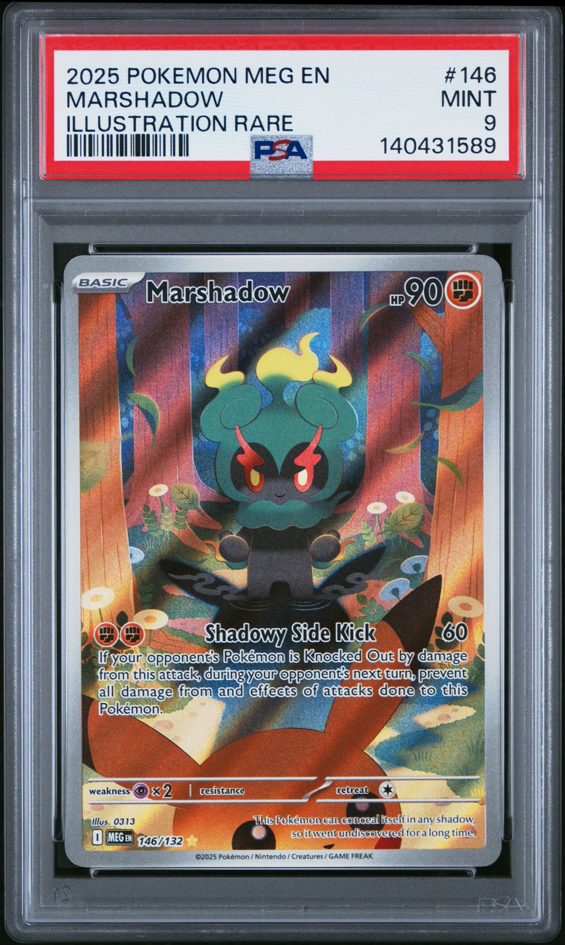 2025 Pokemon Meg En-Mega Evolution Marshadow #146 (Illustration Rare) Mint 9 front
