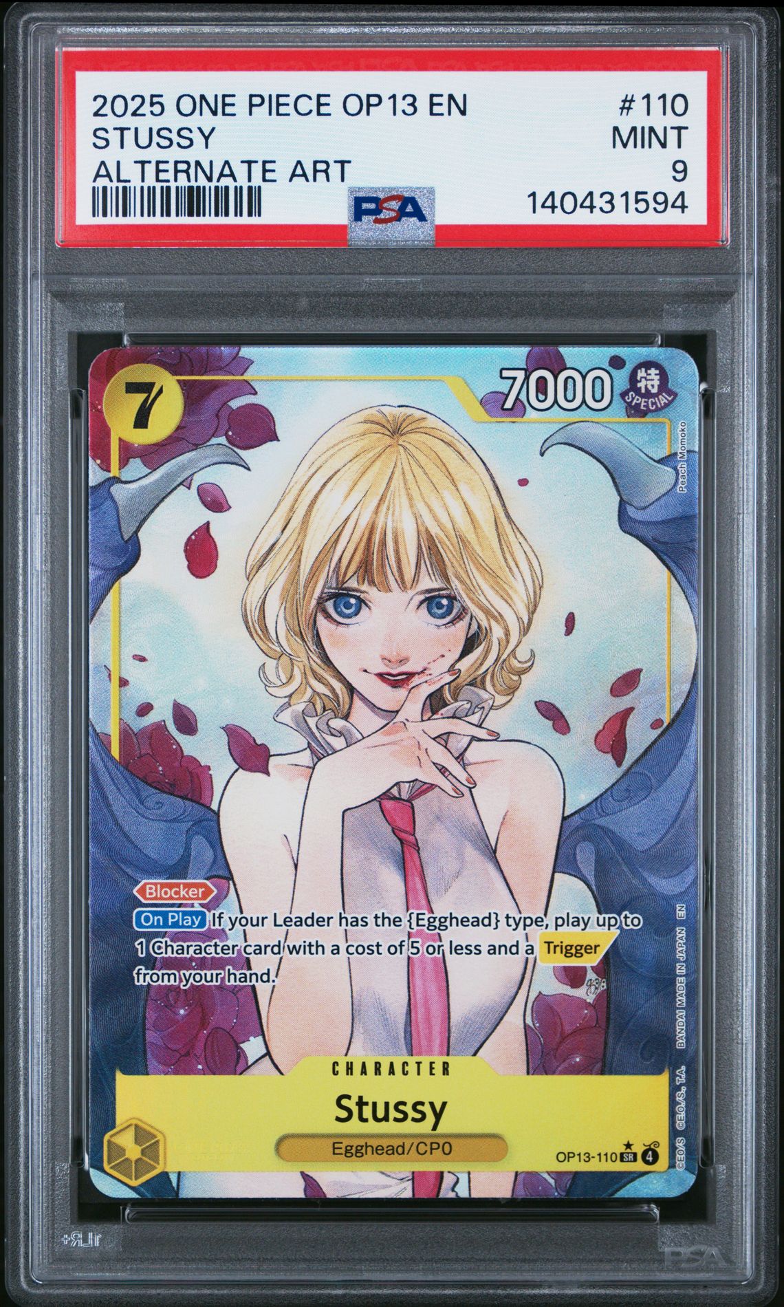 2025 One Piece Op13-Carrying On His Will Stussy #110 (Alternate Art) Mint 9 front