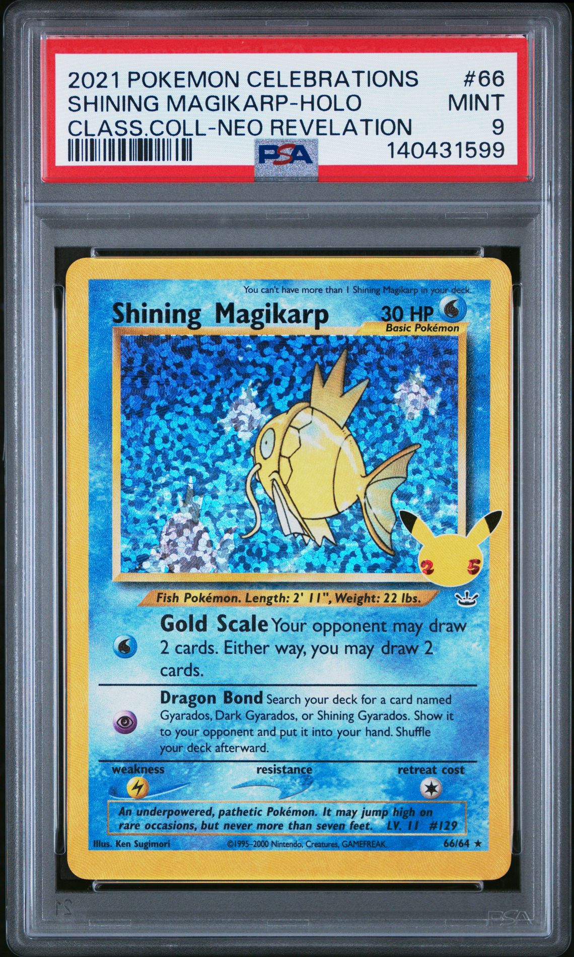 2021 Pokemon Celebrations Classic Collection Shining Magikarp-Holo #66 (Class.coll-Neo Revelation) Mint 9 front