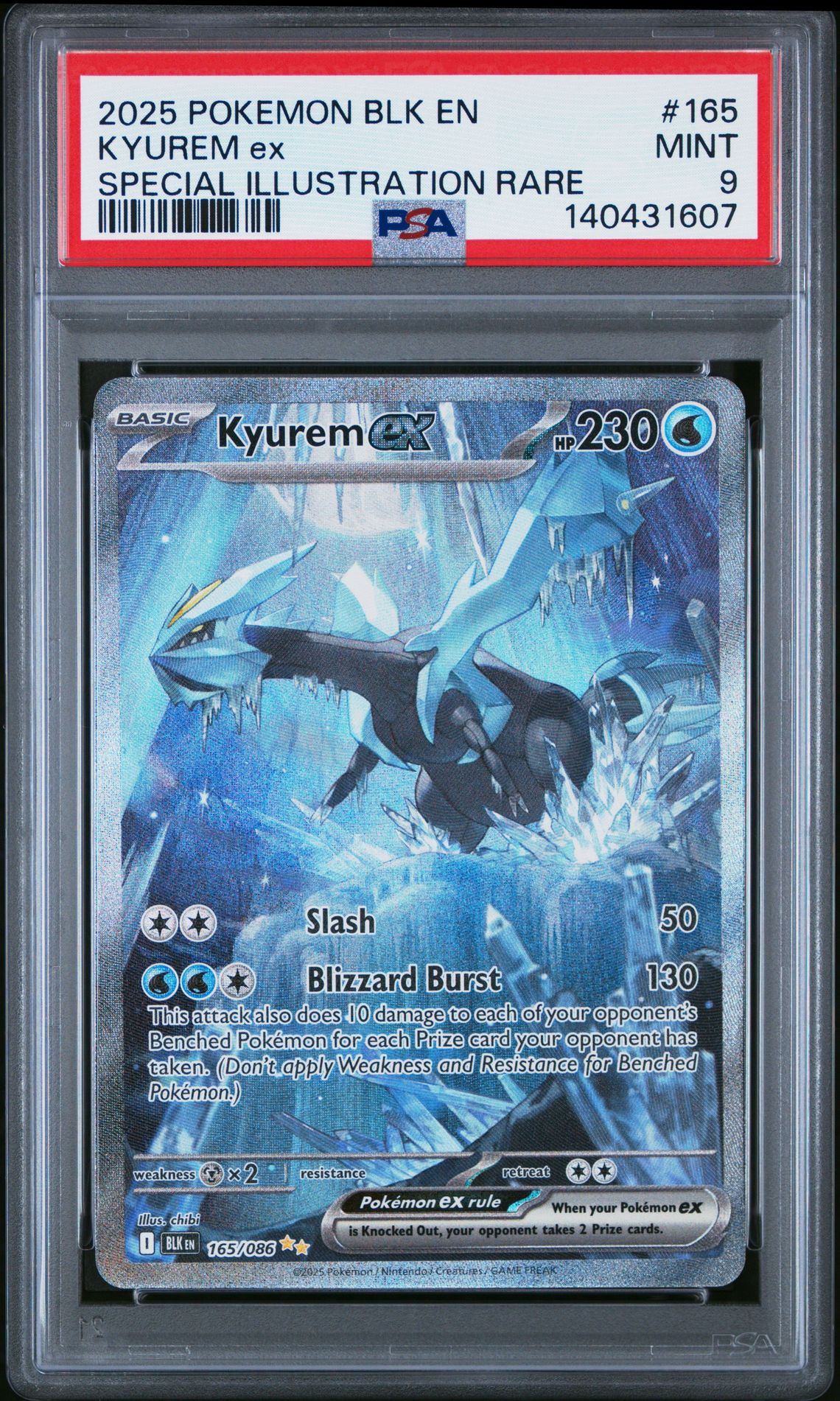 2025 Pokemon Blk En-Black Bolt Kyurem Ex #165 (Special Illustration Rare) Mint 9 front