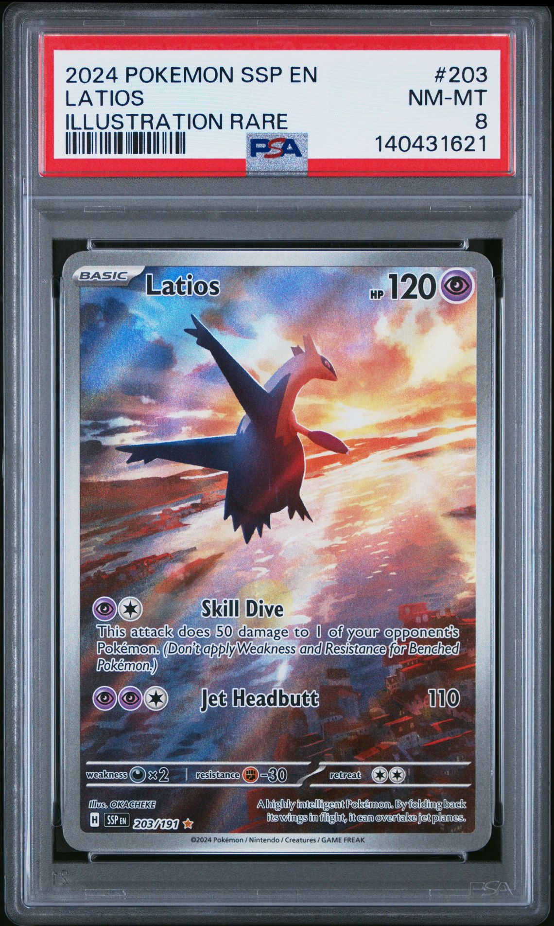 2024 Pokemon Ssp En-Surging Sparks Latios #203 (Illustration Rare) Nm-Mt 8 front
