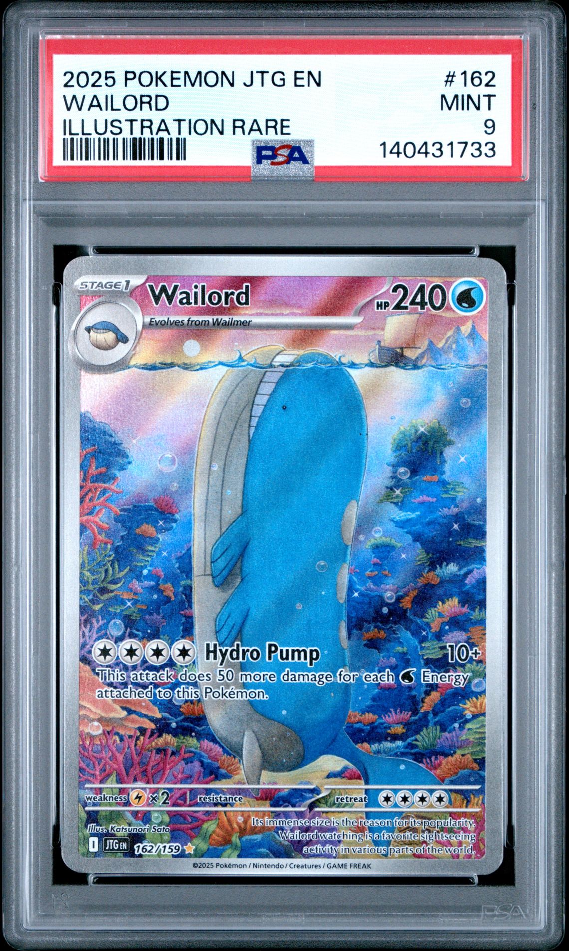 2025 Pokemon Jtg En-Journey Together Wailord #162 (Illustration Rare) Mint 9 front