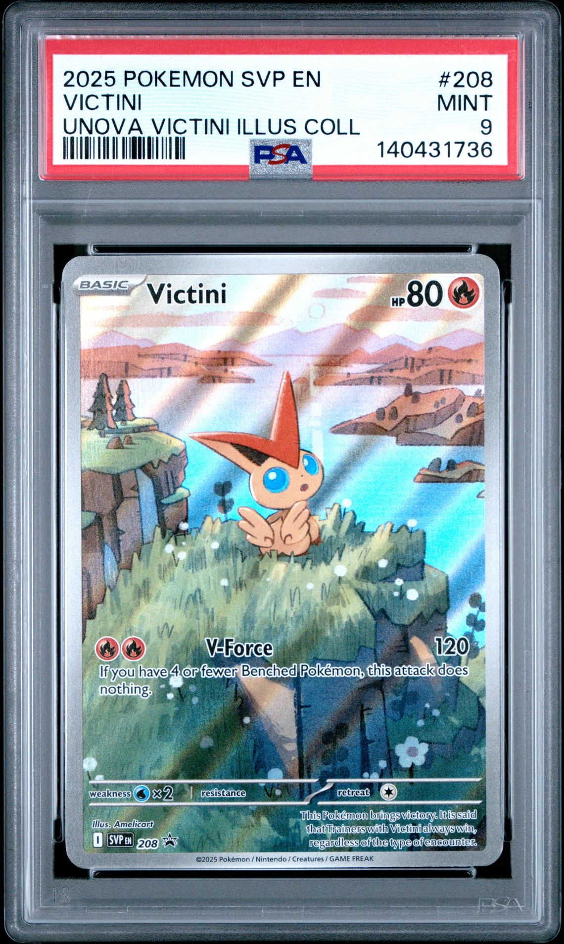 2025 Pokemon Svp En-Sv Black Star Promo Victini #208 (Unova Victini Illus Coll) Mint 9 front