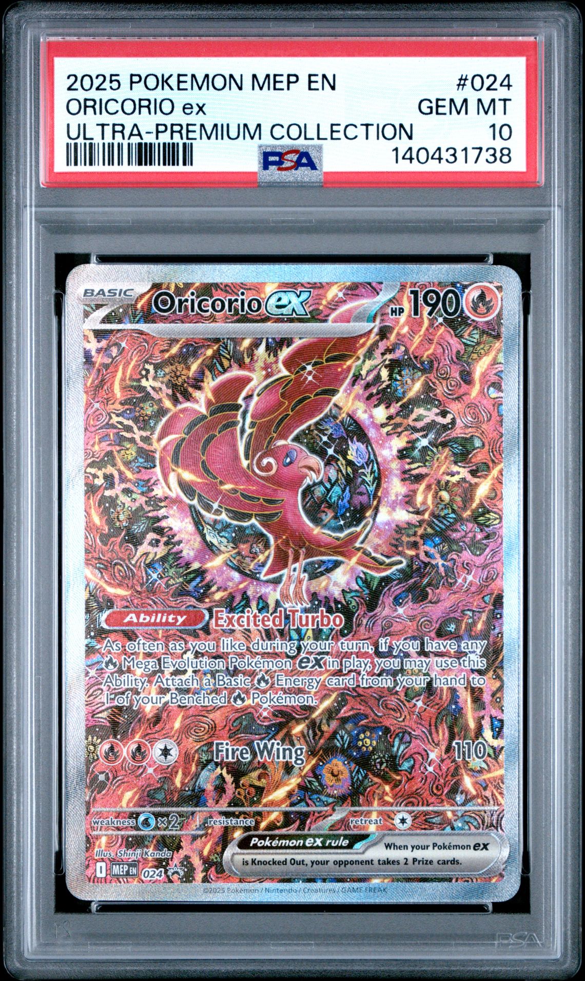 2025 Pokemon Mep En-Me Black Star Promo Oricorio Ex #024 (Ultra-Premium Collection) Gem Mt 10 front