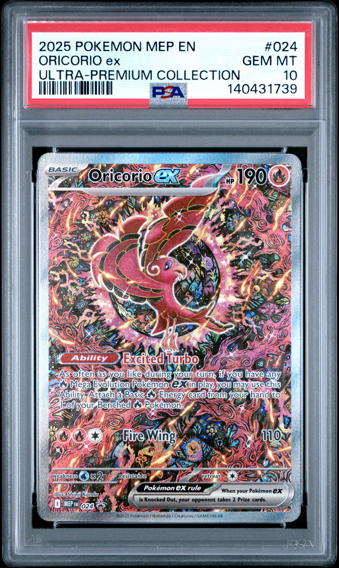 2025 Pokemon Mep En-Me Black Star Promo Oricorio Ex #024 (Ultra-Premium Collection) Gem Mt 10 front