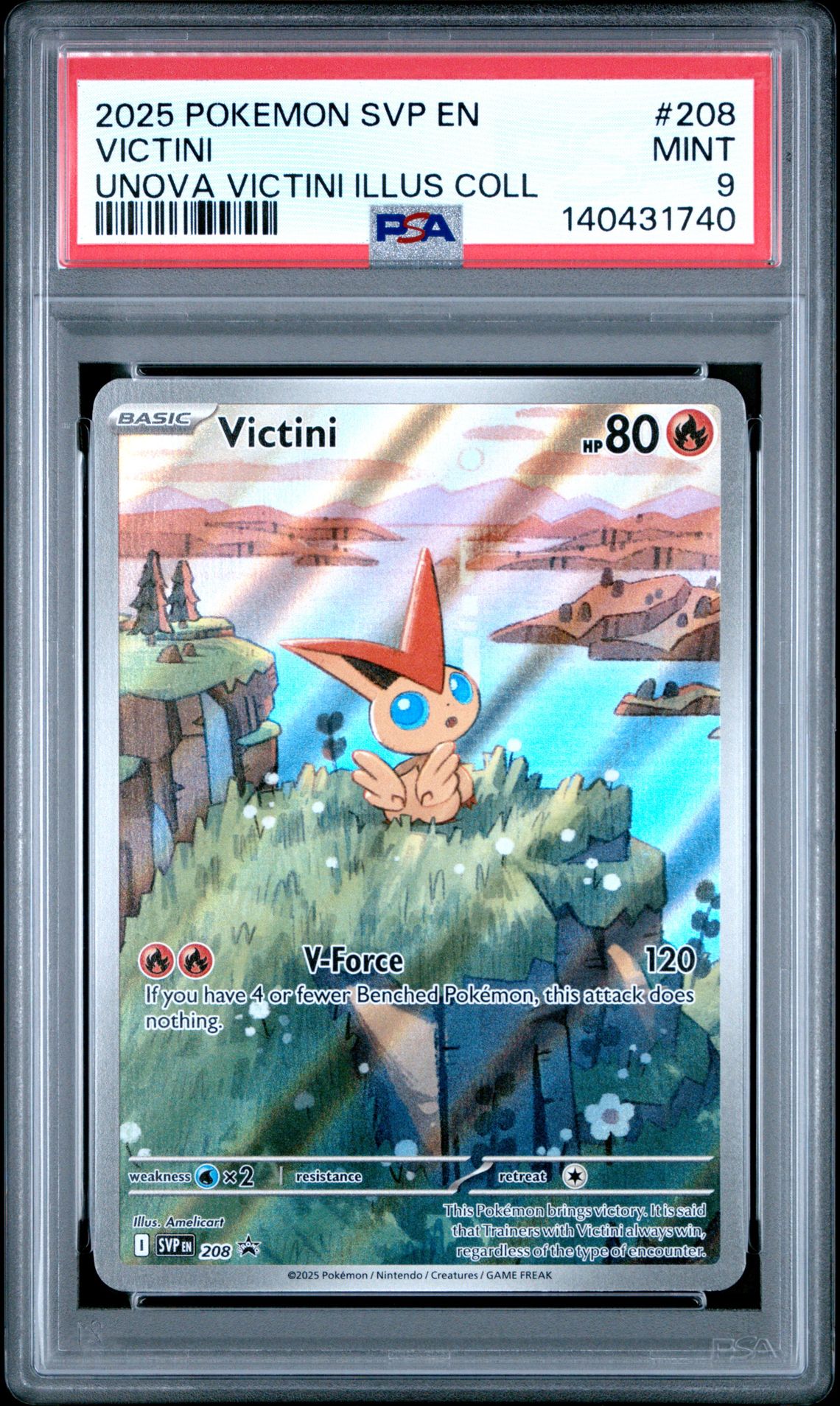 2025 Pokemon Svp En-Sv Black Star Promo Victini #208 (Unova Victini Illus Coll) Mint 9 front