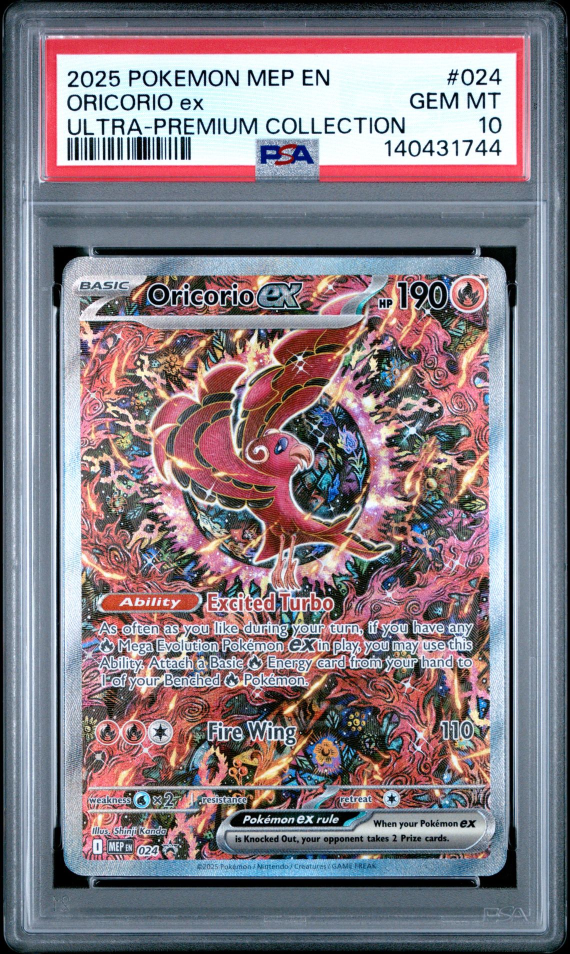 2025 Pokemon Mep En-Me Black Star Promo Oricorio Ex #024 (Ultra-Premium Collection) Gem Mt 10 front