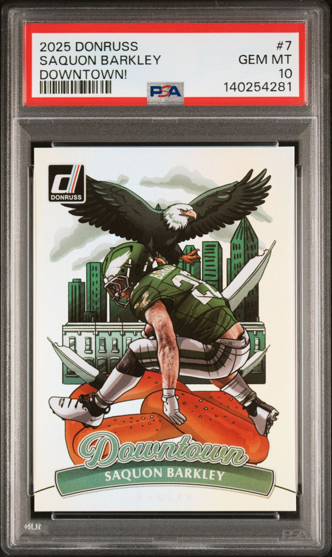 2025 Panini Donruss Downtown! Saquon Barkley #7 Gem Mt 10 front