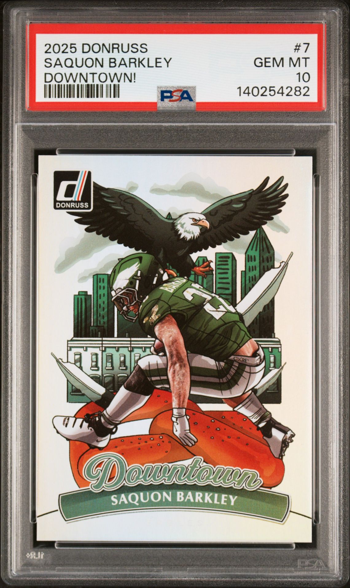 2025 Panini Donruss Downtown! Saquon Barkley #7 Gem Mt 10 front