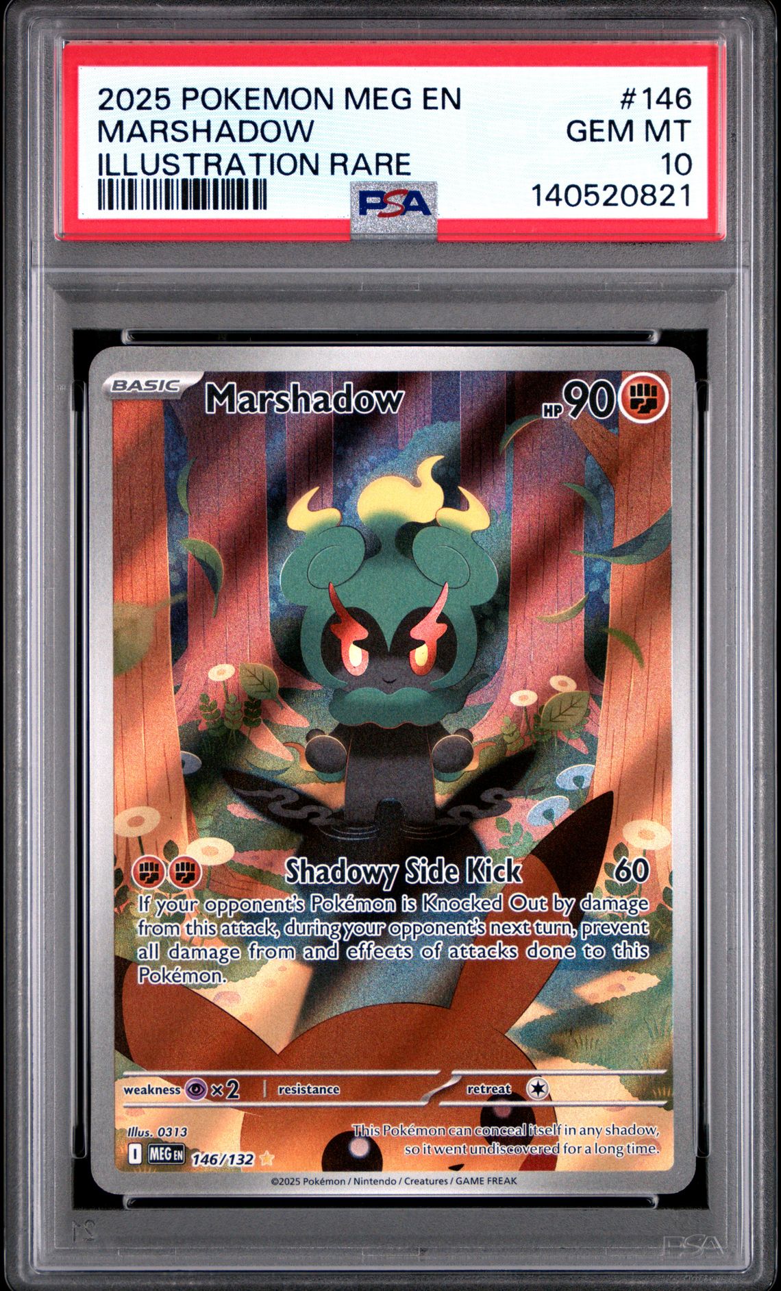 2025 Pokemon Meg En-Mega Evolution Marshadow #146 (Illustration Rare) Gem Mt 10 front