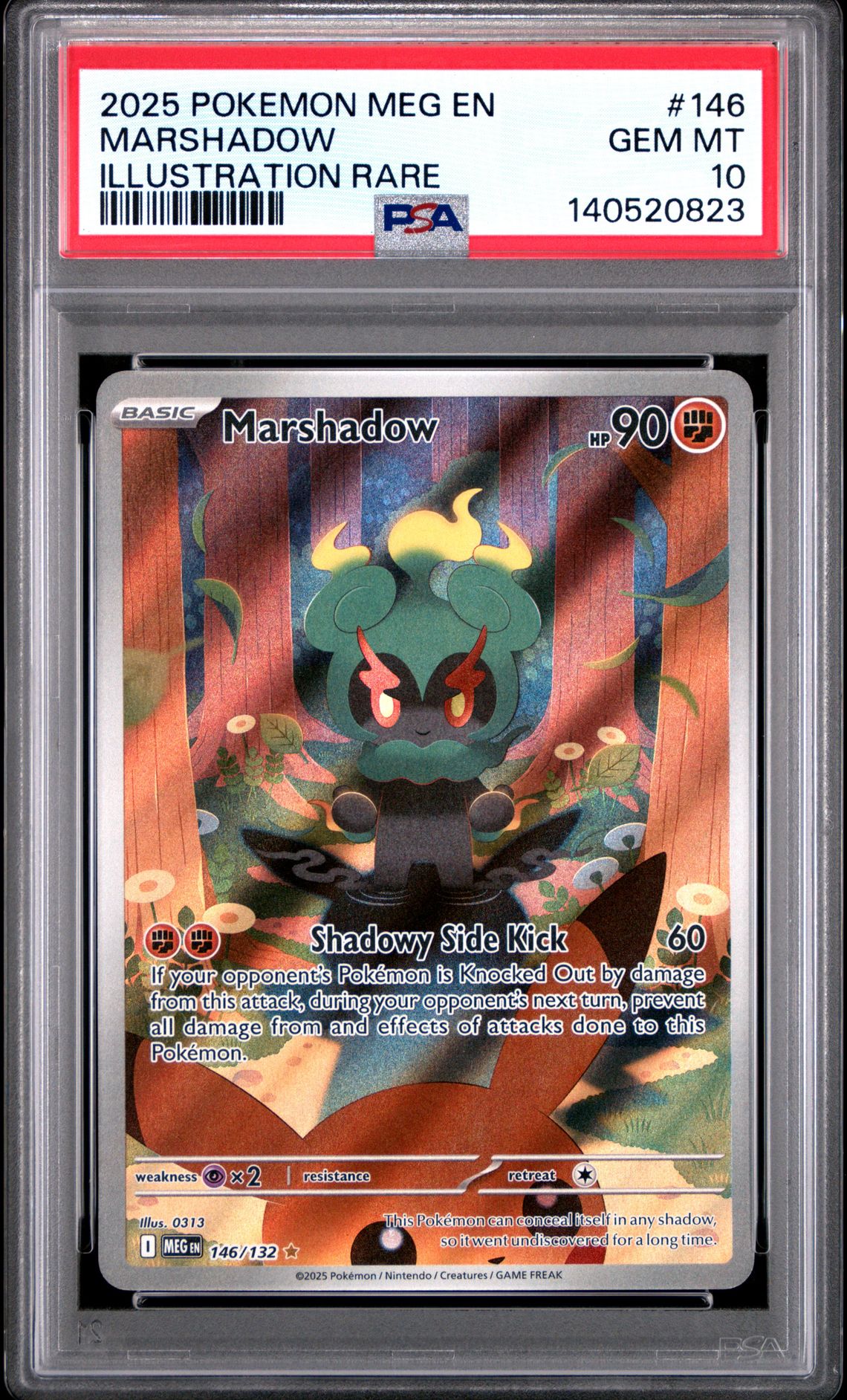 2025 Pokemon Meg En-Mega Evolution Marshadow #146 (Illustration Rare) Gem Mt 10 front