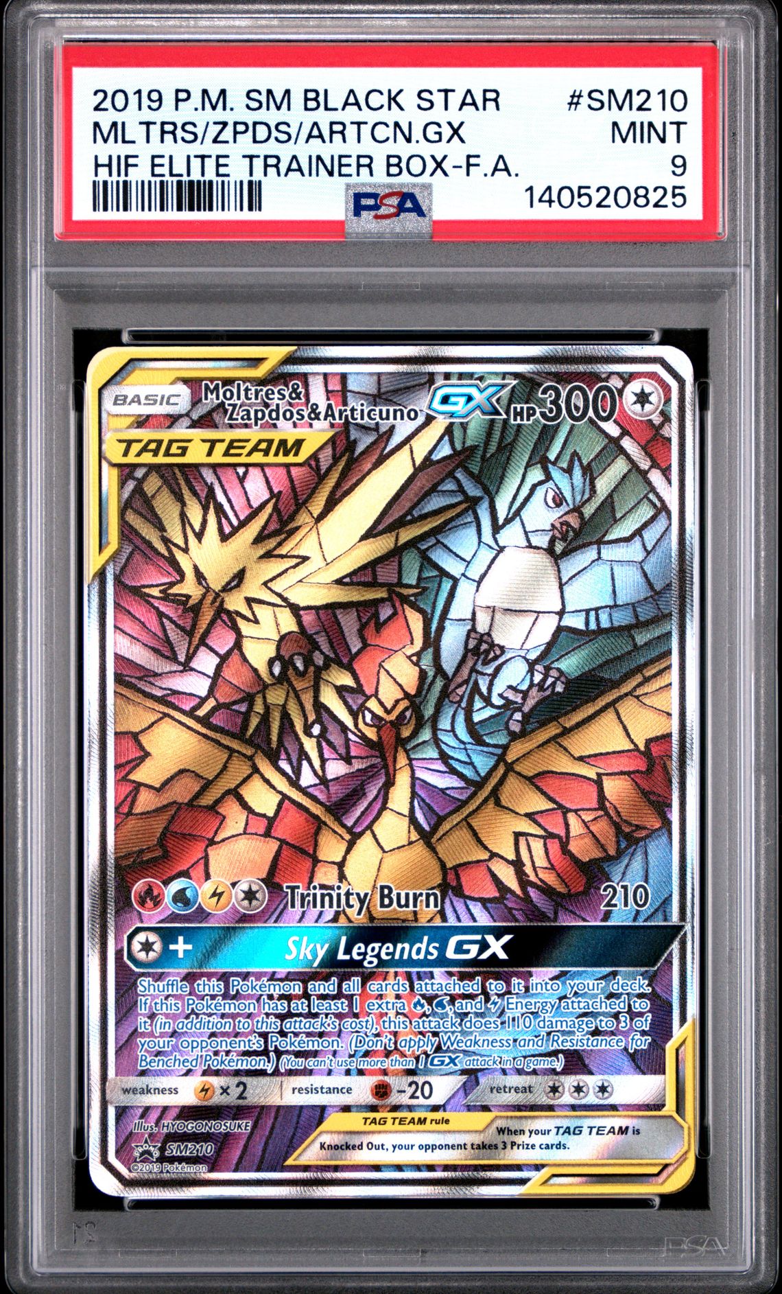 2019 Pokemon Sm Black Star Promo Mltrs/Zpds/Artcn.gx #Sm210 (Hif Elite Trainer Box-F.a.) Mint 9 front