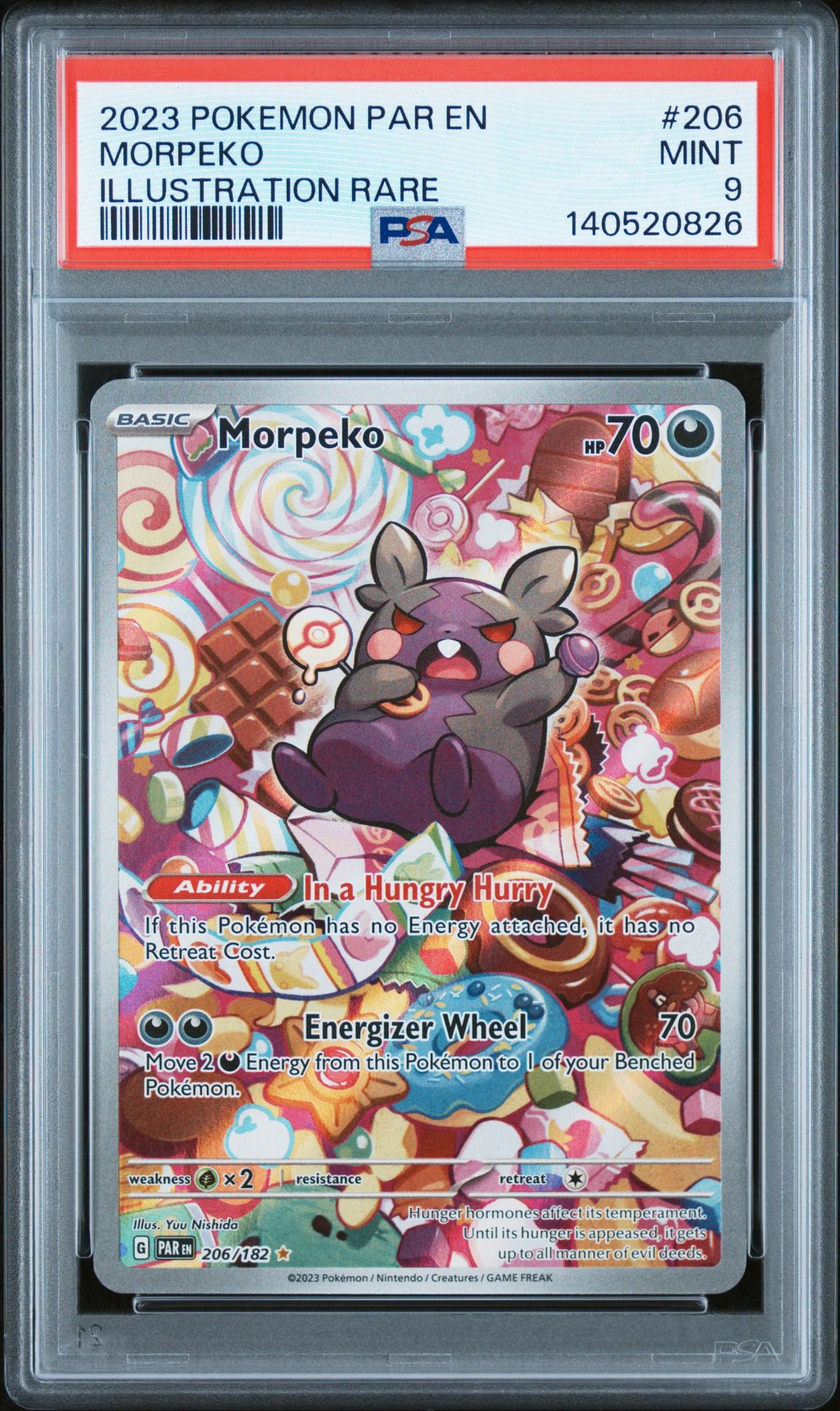 2023 Pokemon Par En-Paradox Rift Morpeko #206 (Illustration Rare) Mint 9 front