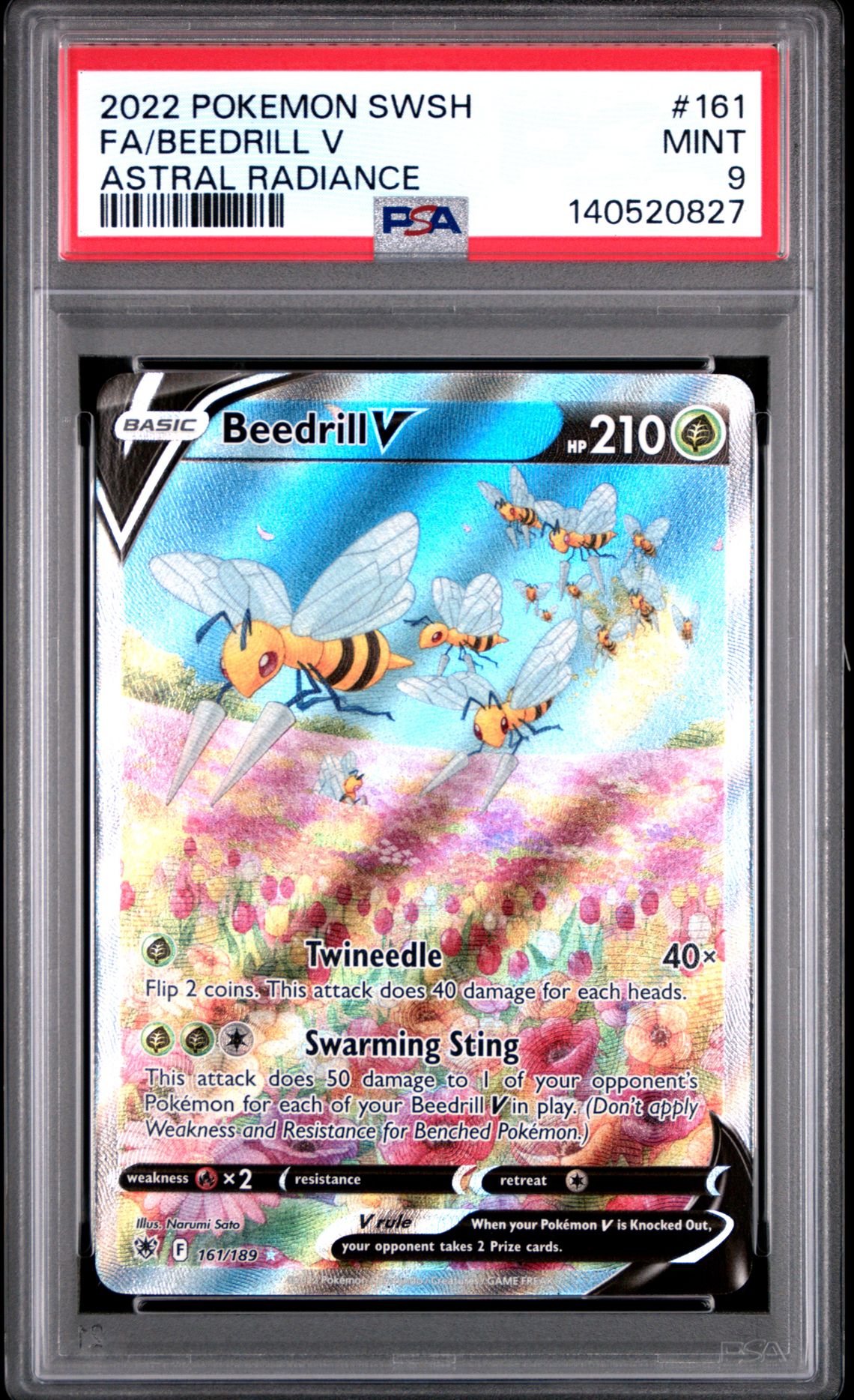 2022 Pokemon Sword & Shield Astral Radiance Fa/Beedrill V #161 (Astral Radiance) Mint 9 front