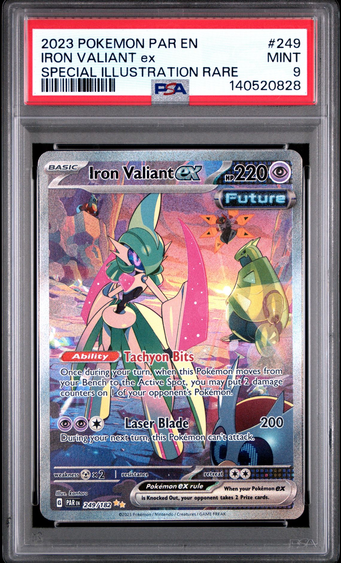 2023 Pokemon Par En-Paradox Rift Iron Valiant Ex #249 (Special Illustration Rare) Mint 9 front