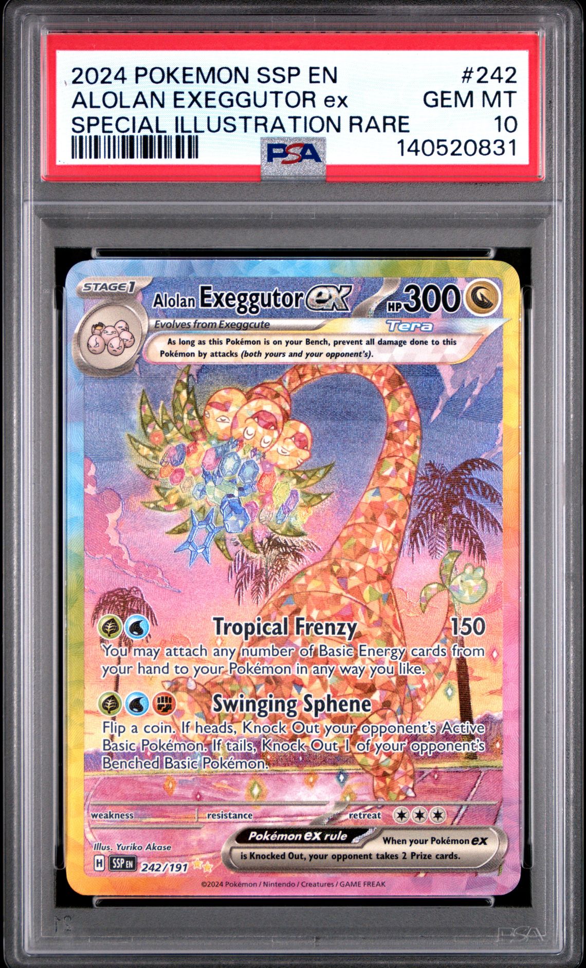 2024 Pokemon Ssp En-Surging Sparks Alolan Exeggutor Ex #242 (Special Illustration Rare) Gem Mt 10 front