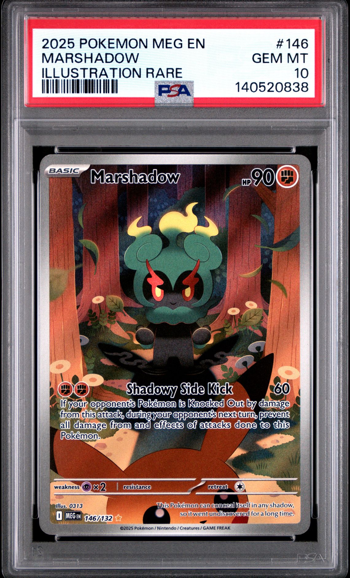 2025 Pokemon Meg En-Mega Evolution Marshadow #146 (Illustration Rare) Gem Mt 10 front
