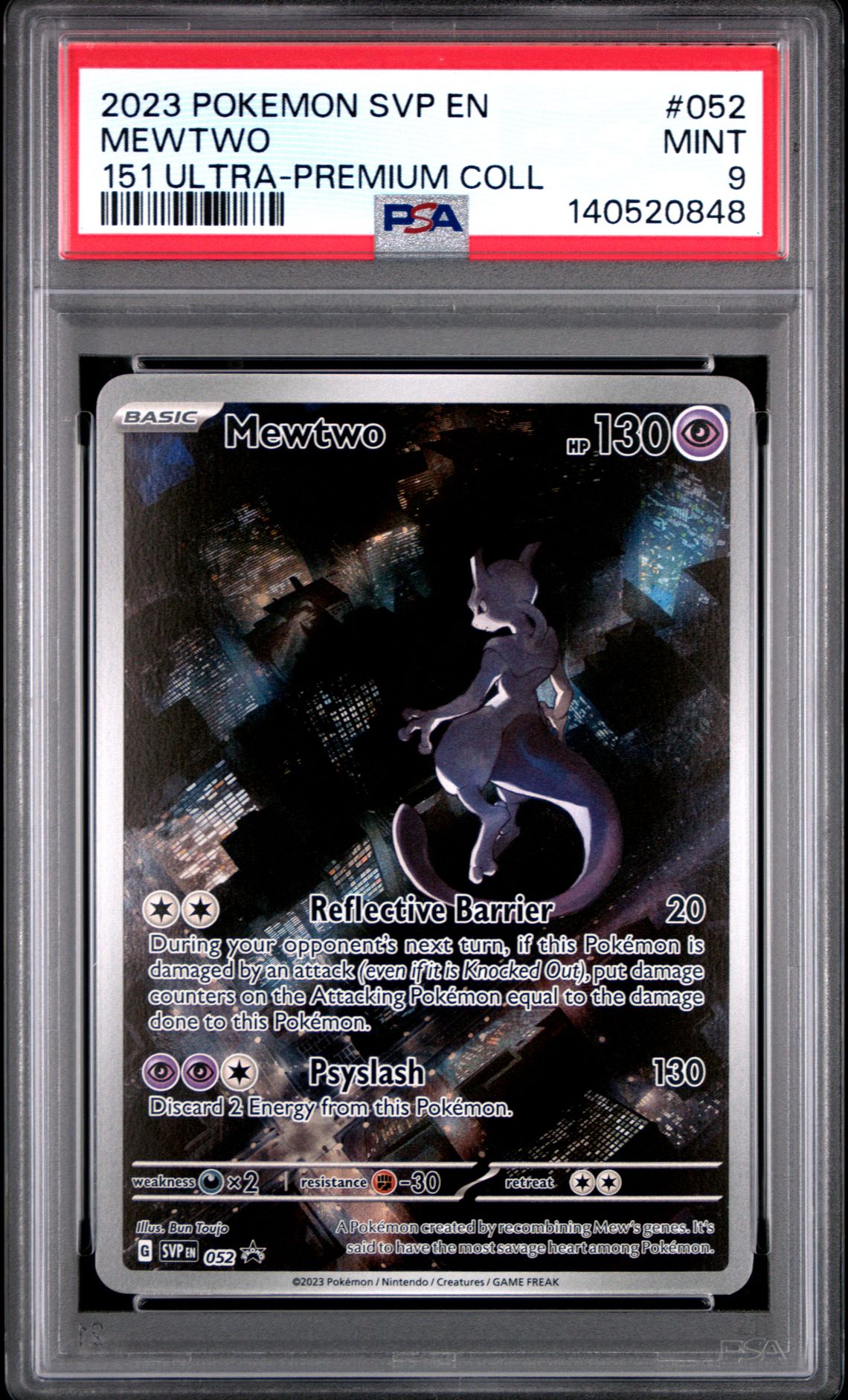 2023 Pokemon Svp En-Sv Black Star Promo Mewtwo #052 (151 Ultra-Premium Coll) Mint 9 front