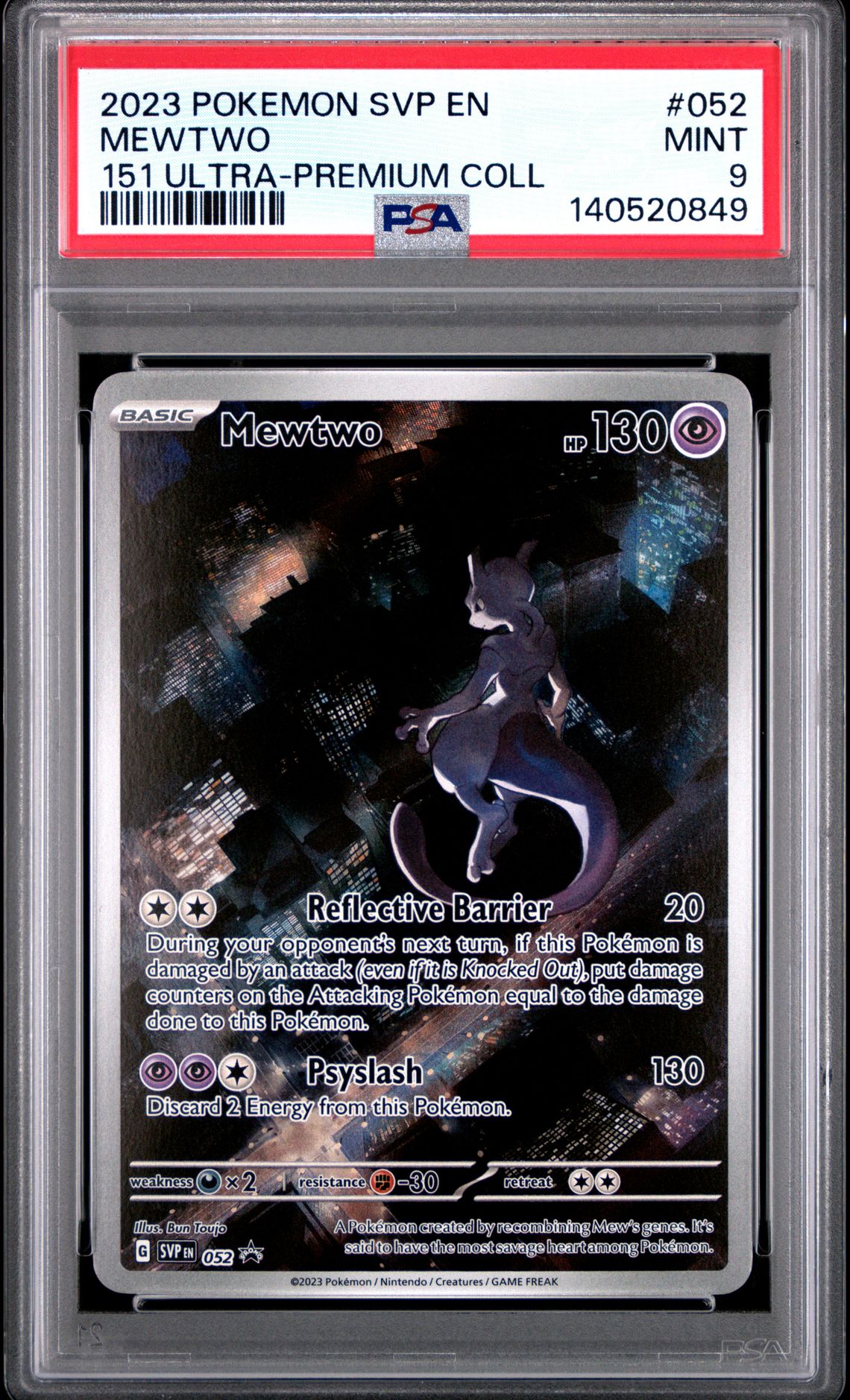 2023 Pokemon Svp En-Sv Black Star Promo Mewtwo #052 (151 Ultra-Premium Coll) Mint 9 front