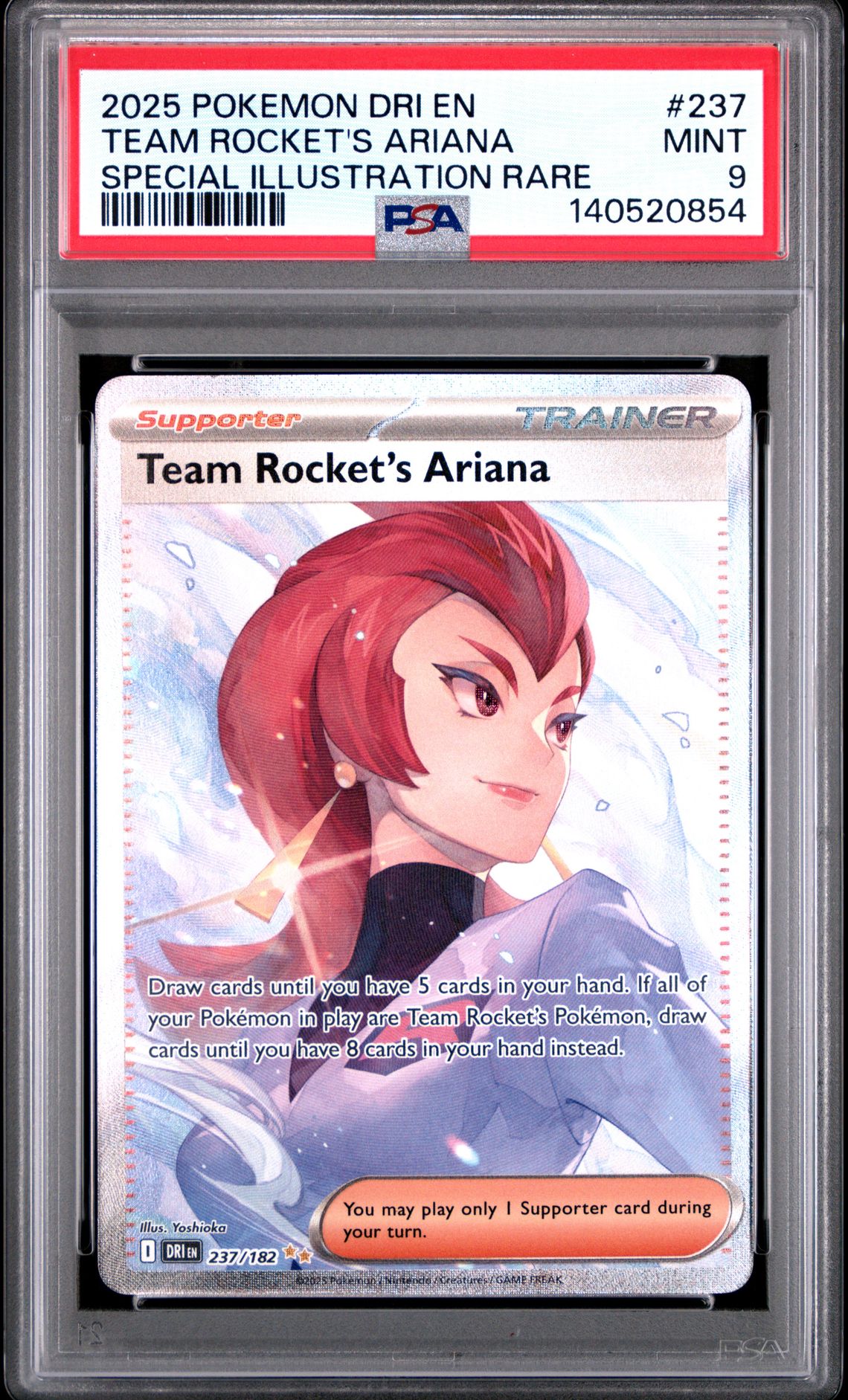 2025 Pokemon Dri En-Destined Rivals Team Rocket's Ariana #237 (Special Illustration Rare) Mint 9 front