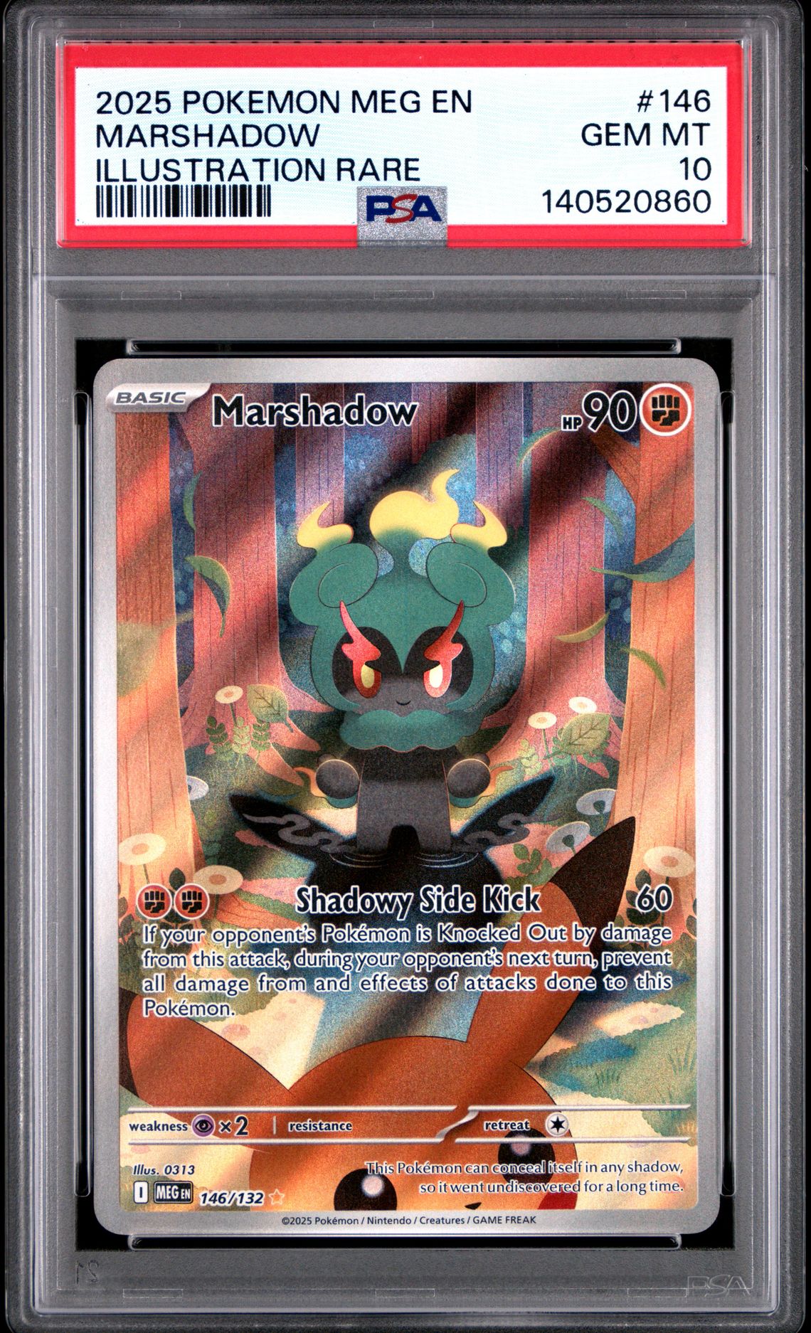 2025 Pokemon Meg En-Mega Evolution Marshadow #146 (Illustration Rare) Gem Mt 10 front