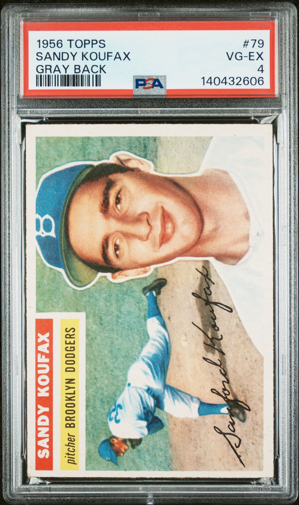1956 Topps Sandy Koufax #79 (Gray Back) Vg-Ex 4 front