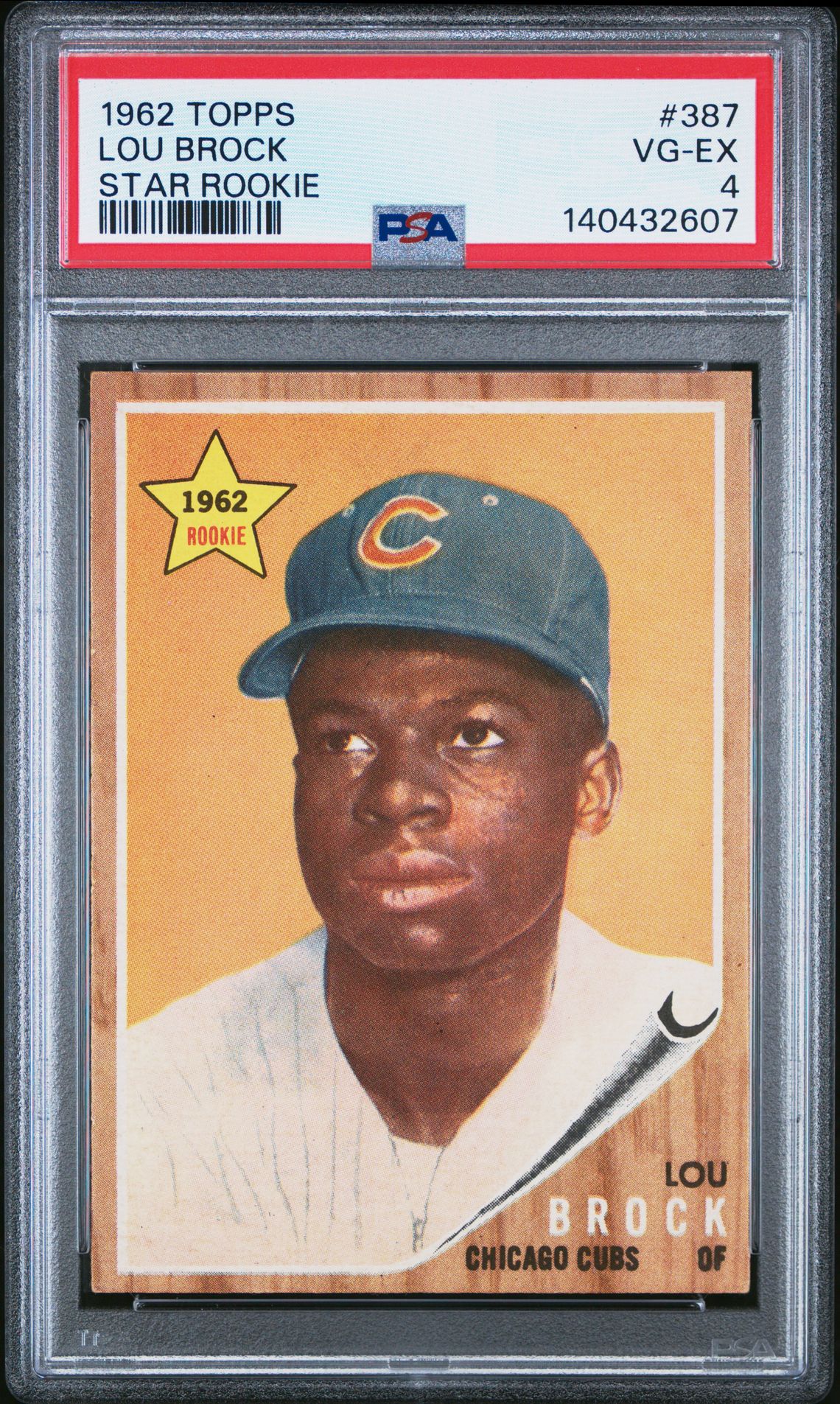 1962 Topps Lou Brock #387 (Star Rookie) Vg-Ex 4 front