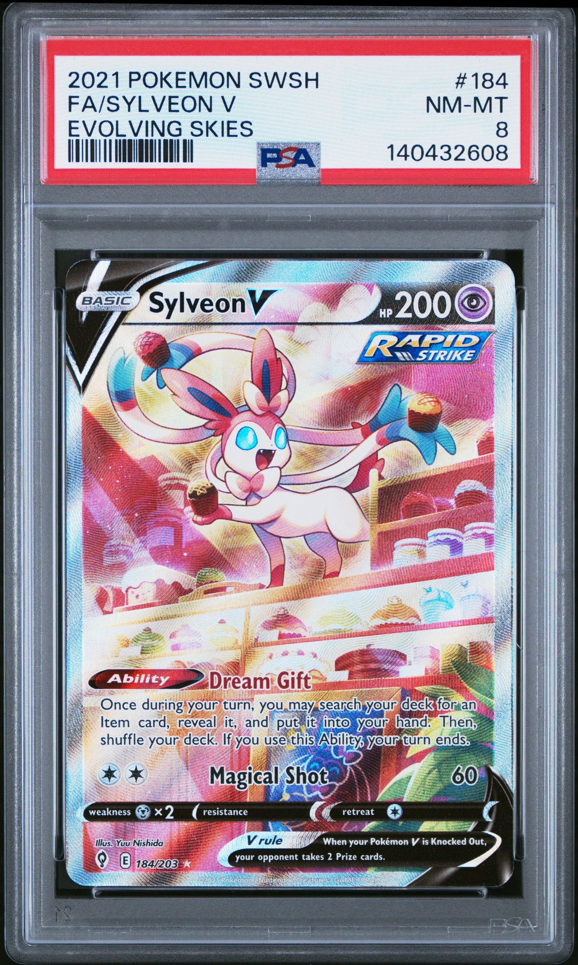 2021 Pokemon Sword & Shield Evolving Skies Fa/Sylveon V #184 (Evolving Skies) Nm-Mt 8 front