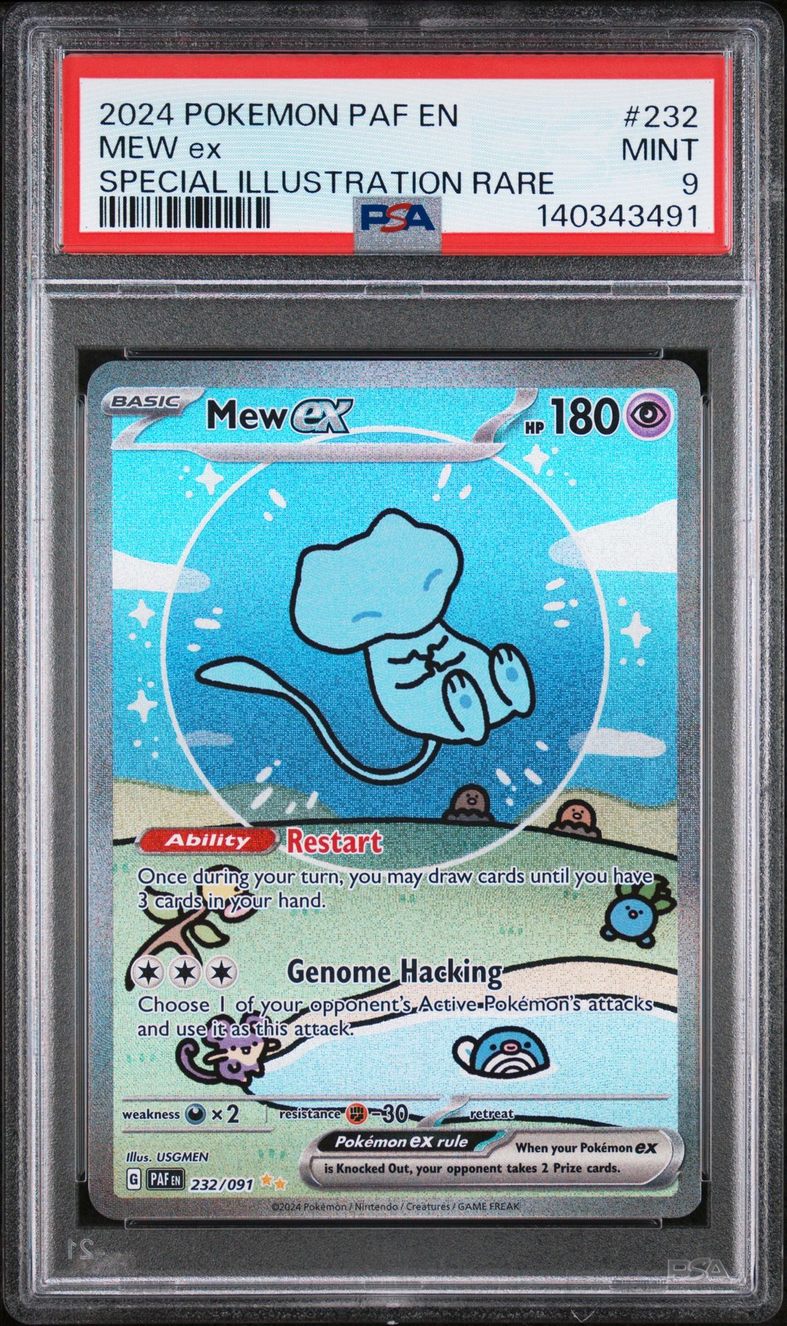 2024 Pokemon Paf En-Paldean Fates Mew Ex #232 (Special Illustration Rare) Mint 9 front