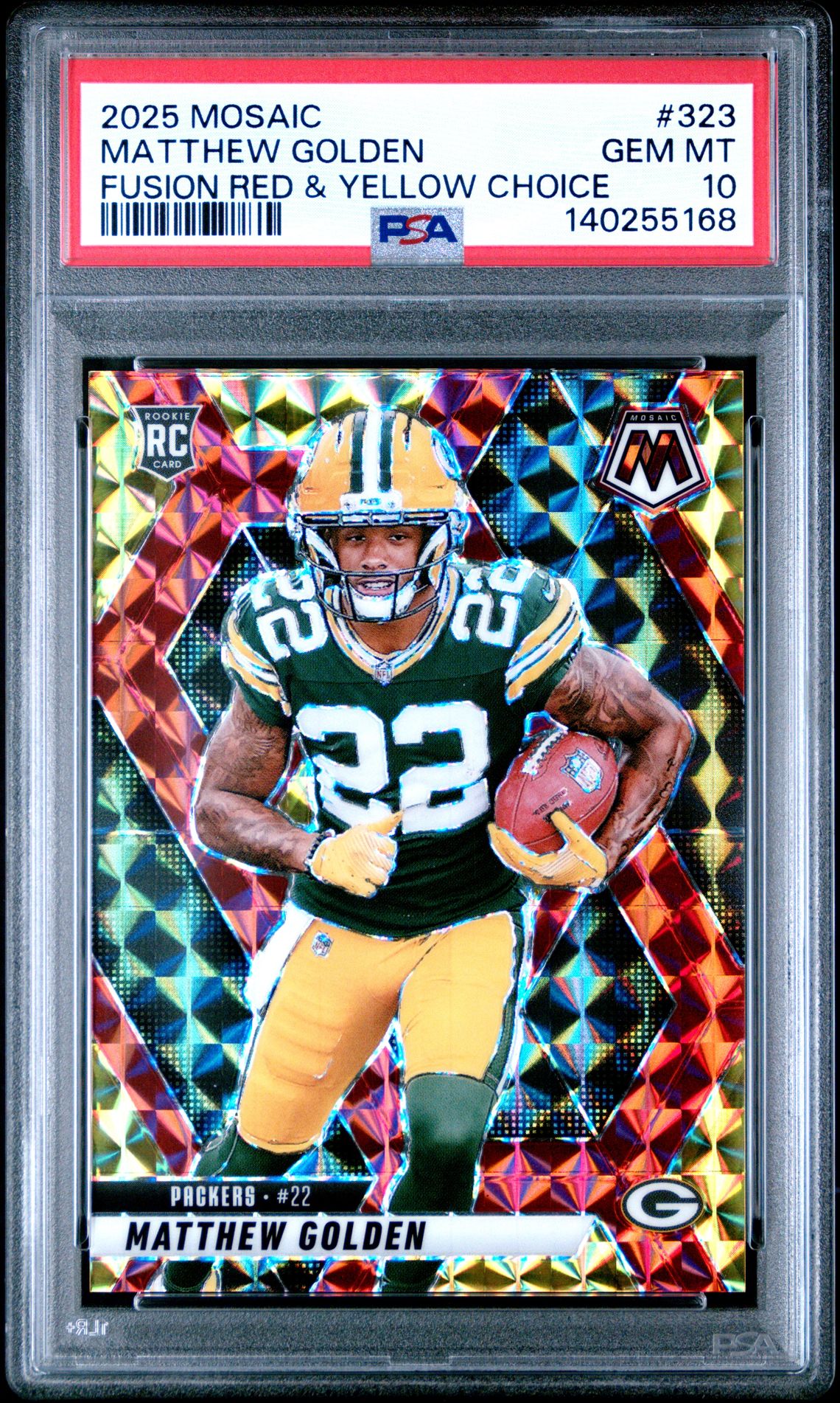 2025 Panini Mosaic Matthew Golden #323 (Fusion Red & Yellow Choice) Gem Mt 10 front