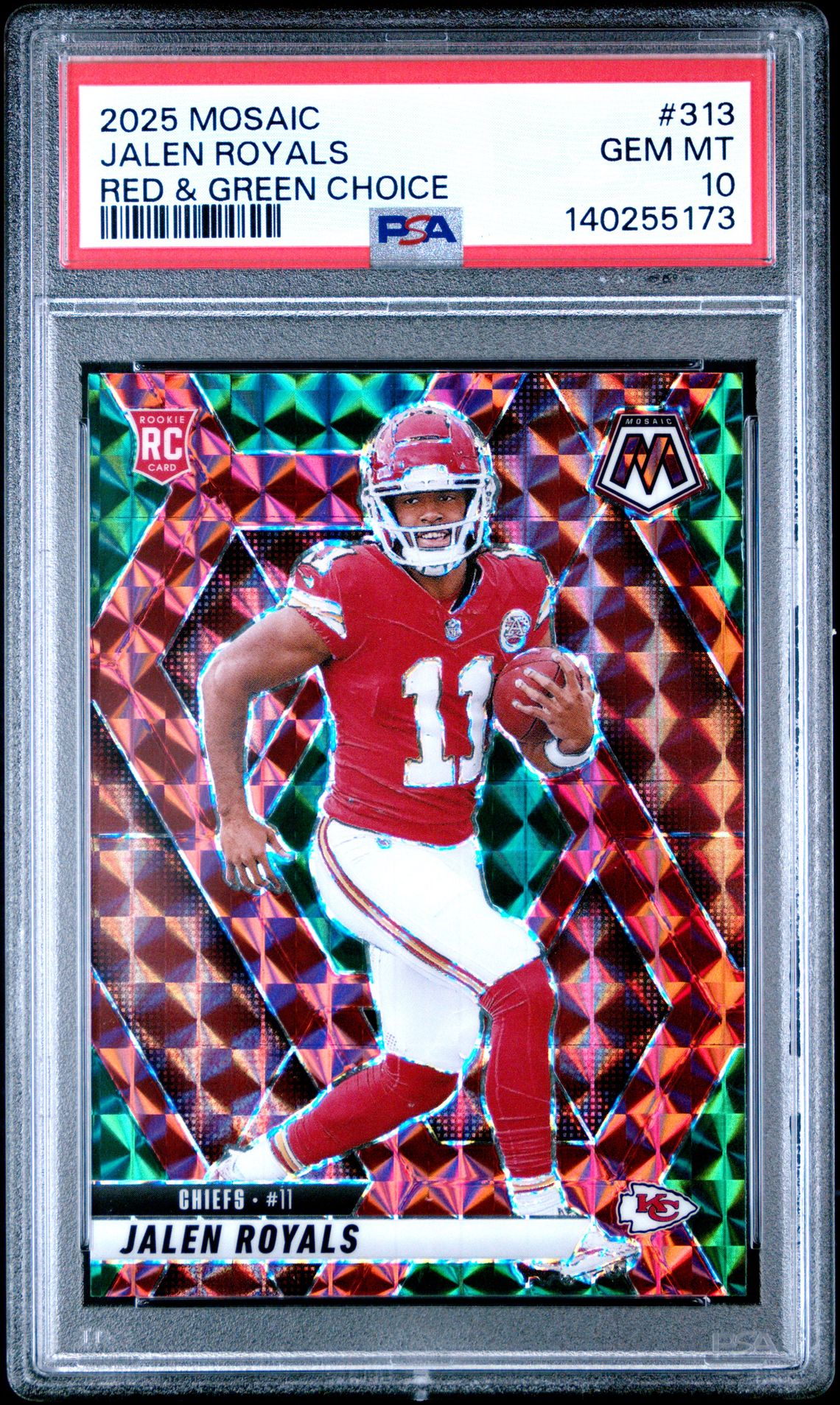 2025 Panini Mosaic Jalen Royals #313 (Red & Green Choice) Gem Mt 10 front