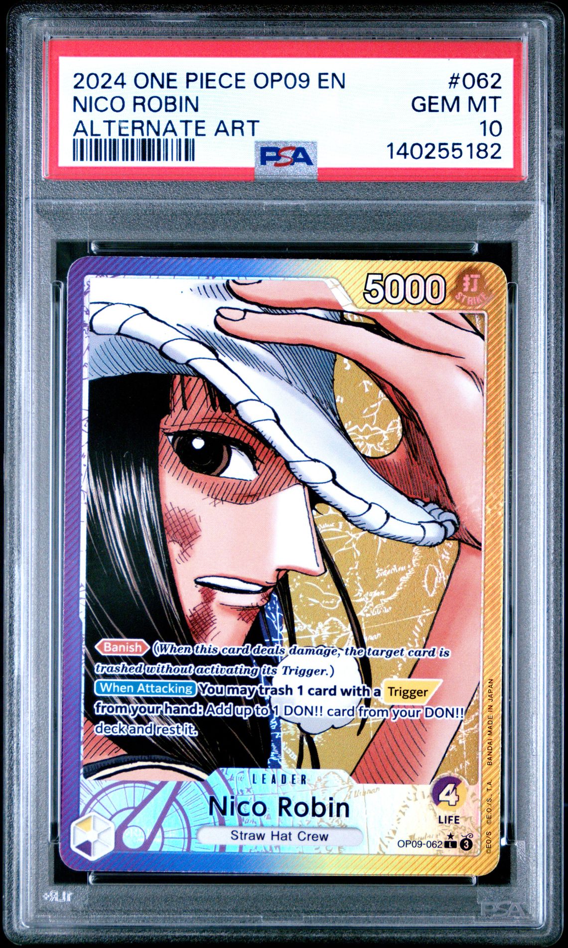 2024 One Piece Op09-Emperors In The New World Nico Robin #062 (Alternate Art) Gem Mt 10 front