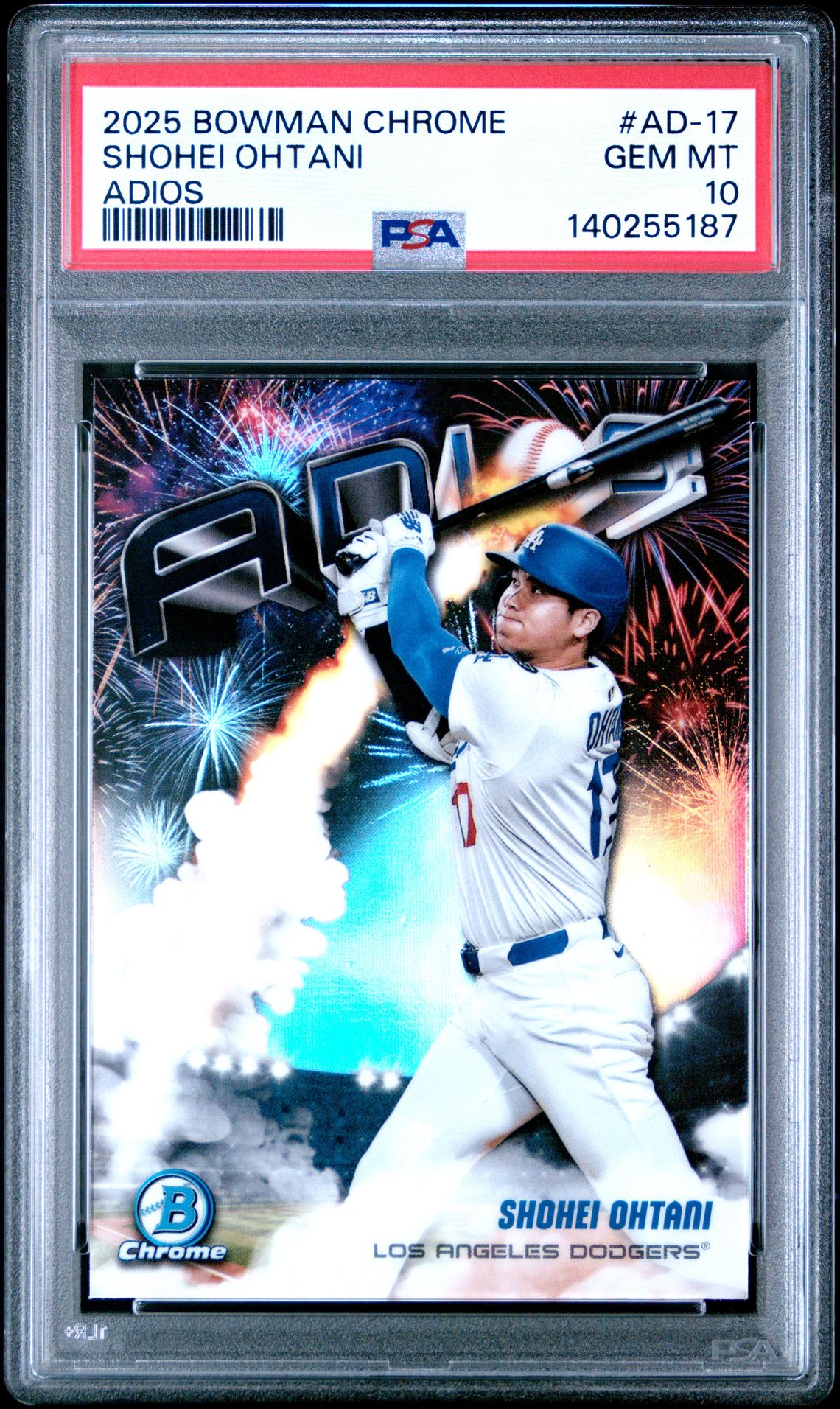 2025 Bowman Chrome Adios Shohei Ohtani #Ad-17 Gem Mt 10 front