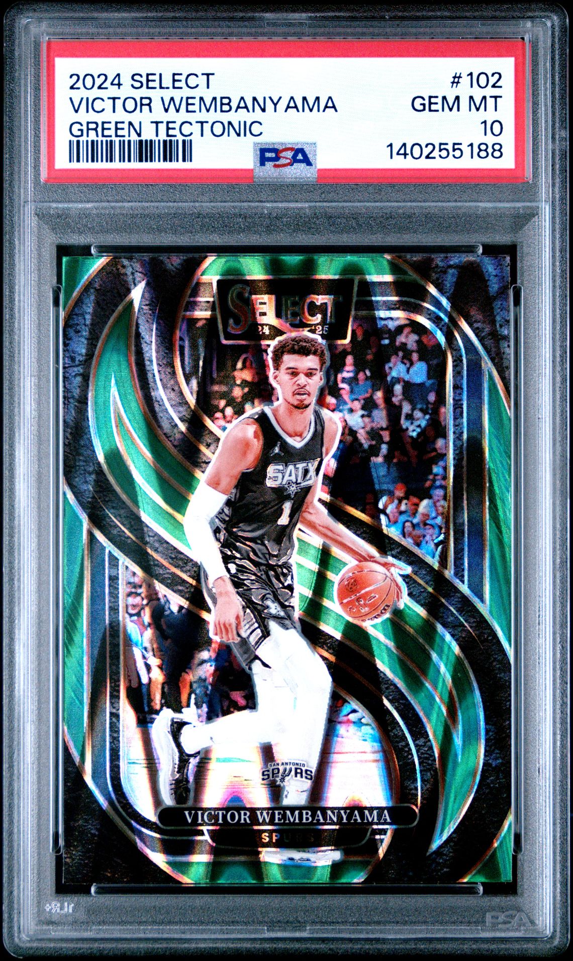 2024 Panini Select Victor Wembanyama #102 (Green Tectonic) Gem Mt 10 front